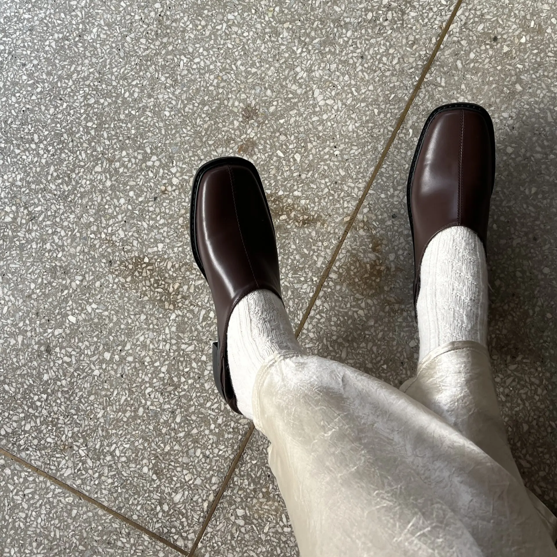 柔軟皮革2way穆勒鞋(2色)