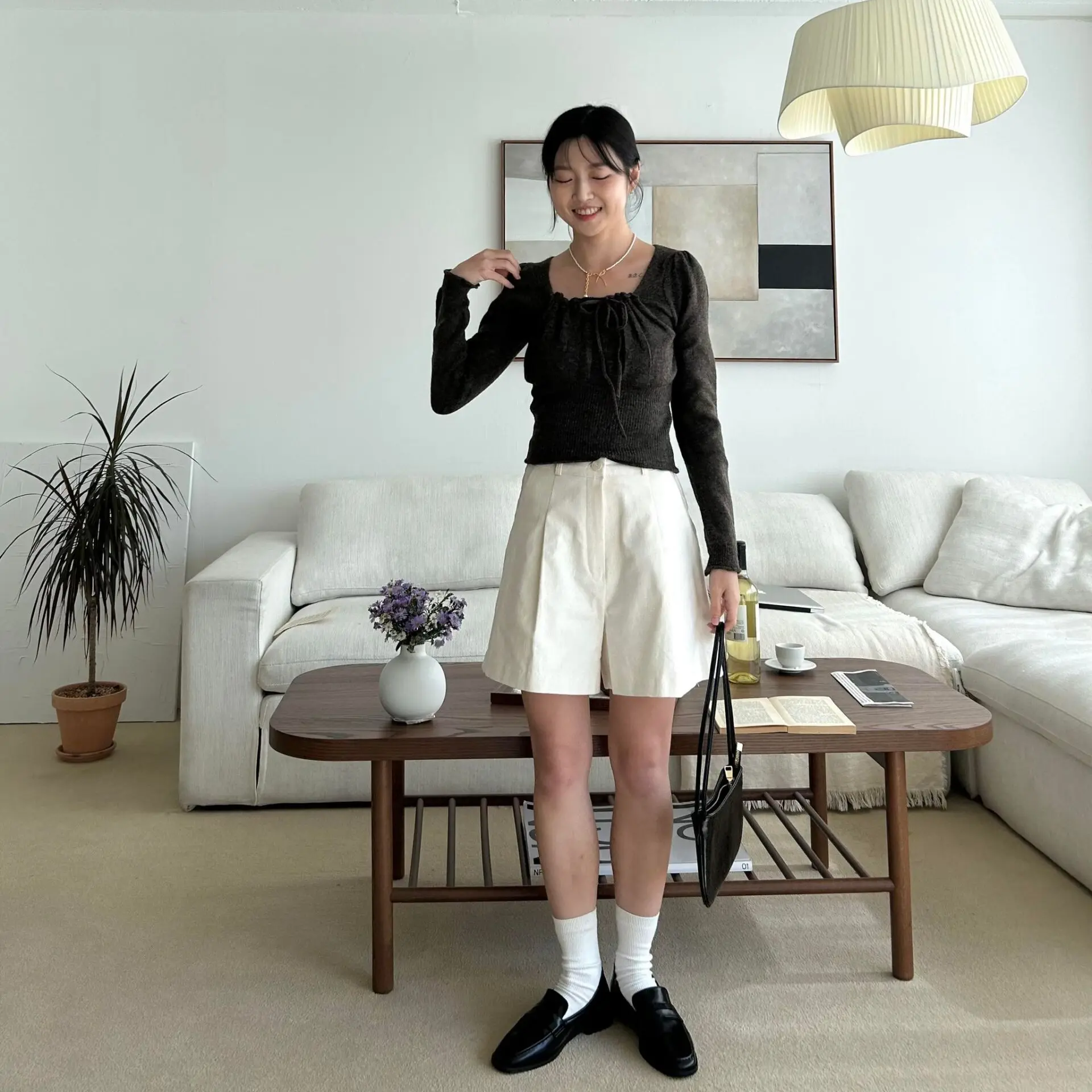 小姊姊挺版五分褲 (米白)
