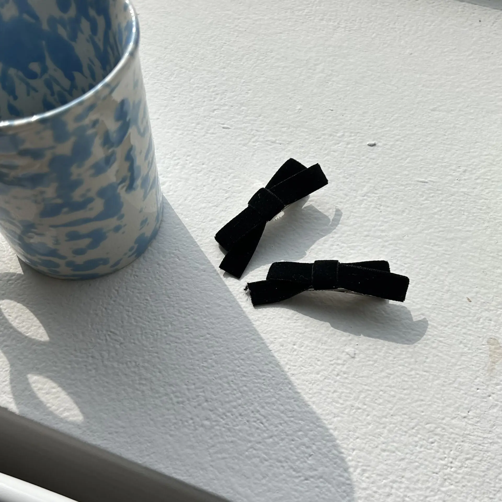 idol款絨面蝴蝶結髮夾二入組