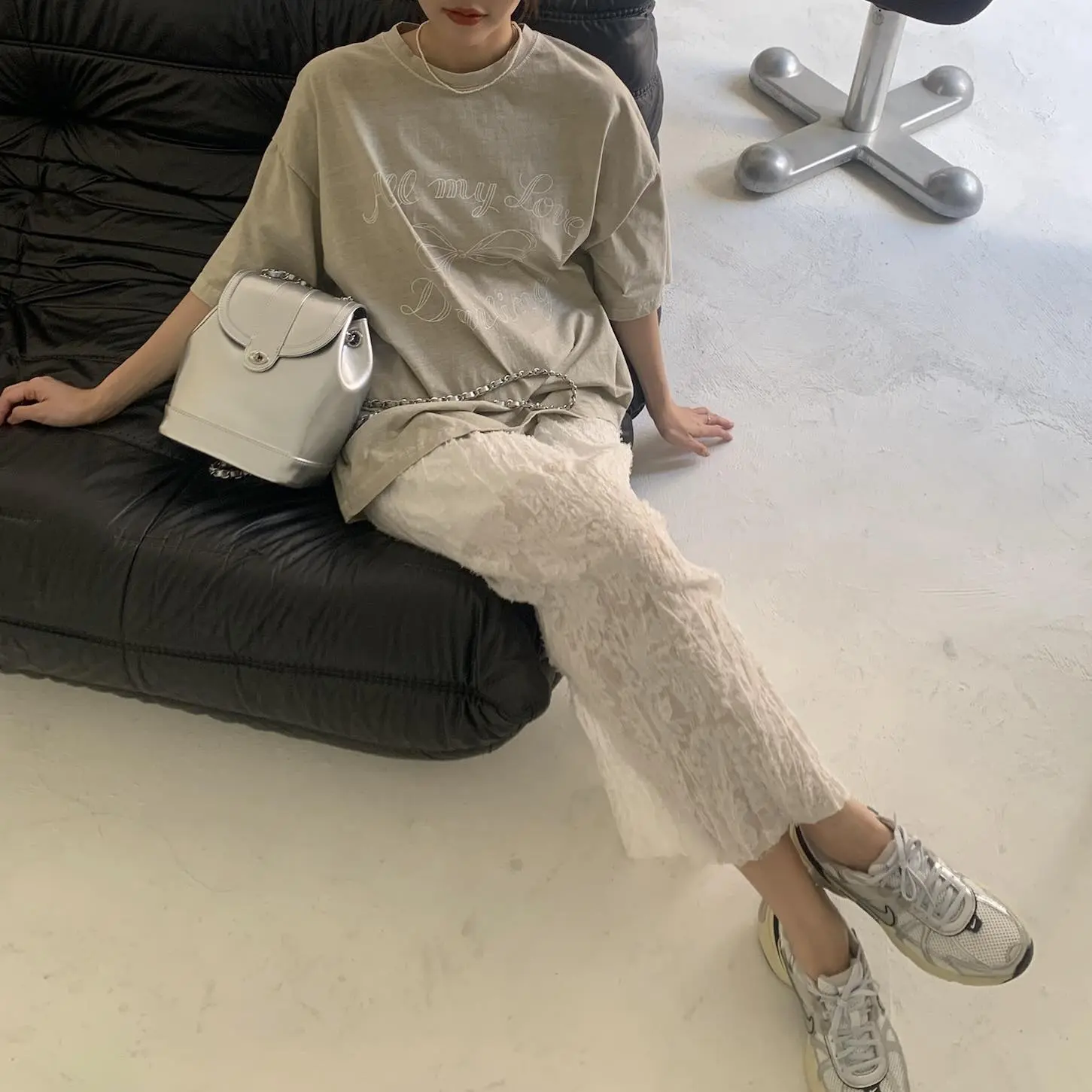 個性時髦蝴蝶結水洗Ｔ(杏)