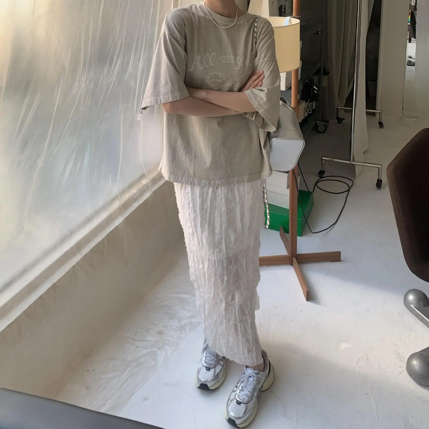 小姊姊蕾絲羽毛裙 (白)