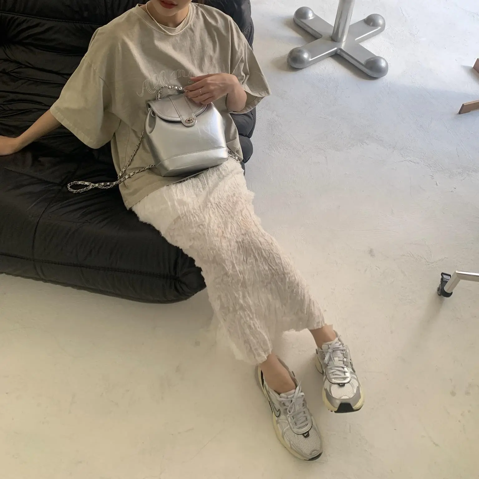 小姊姊蕾絲羽毛裙 (白)