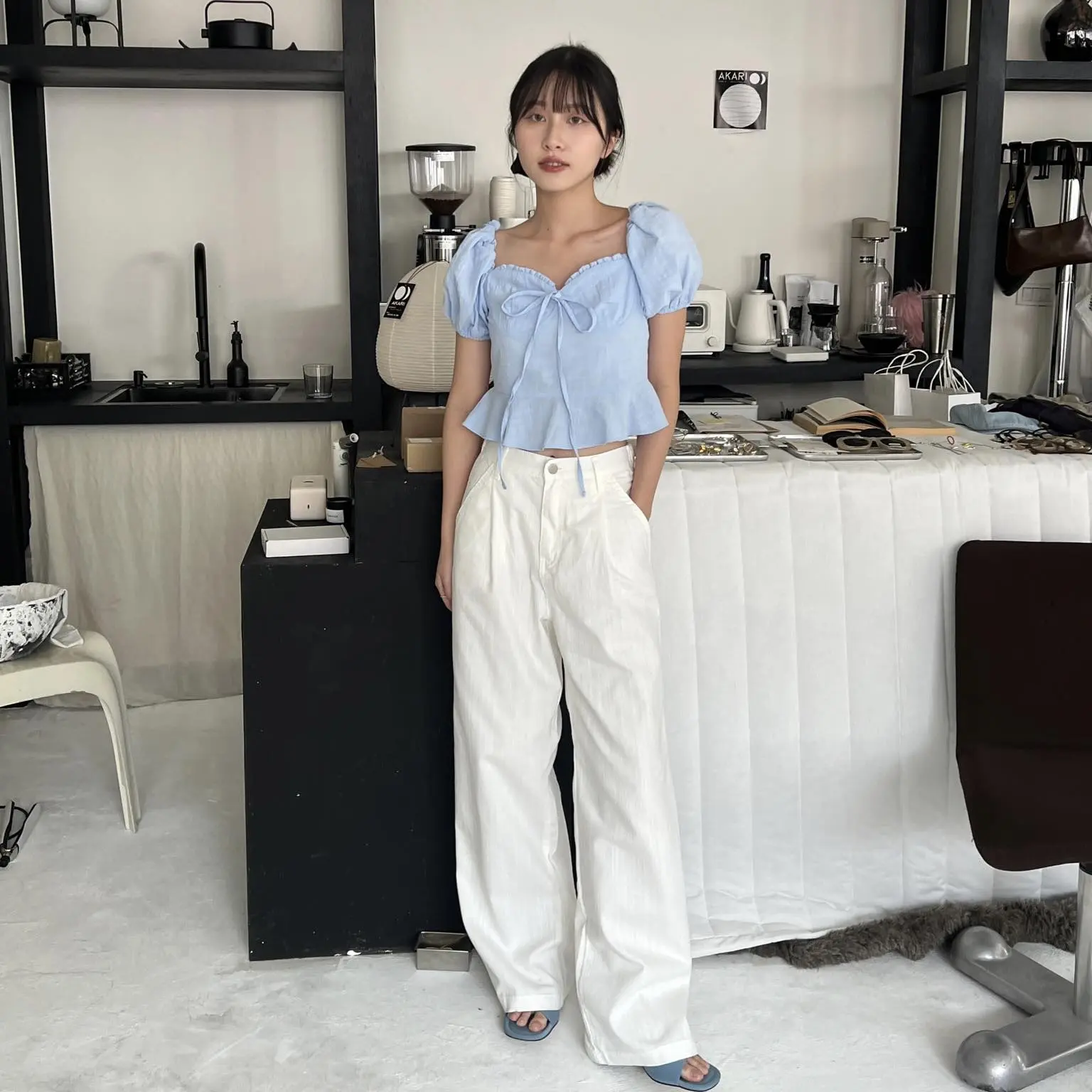 推薦！自留款率性棉麻白褲