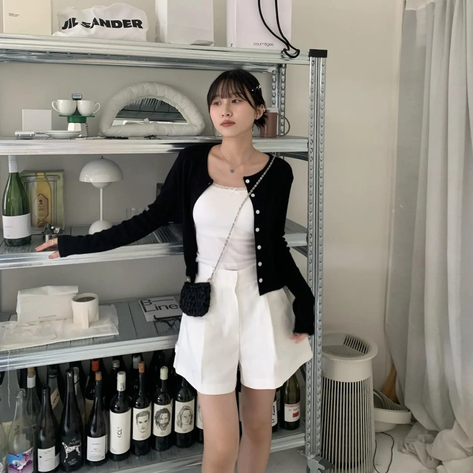 自留款質感小簍空外套 (黑)