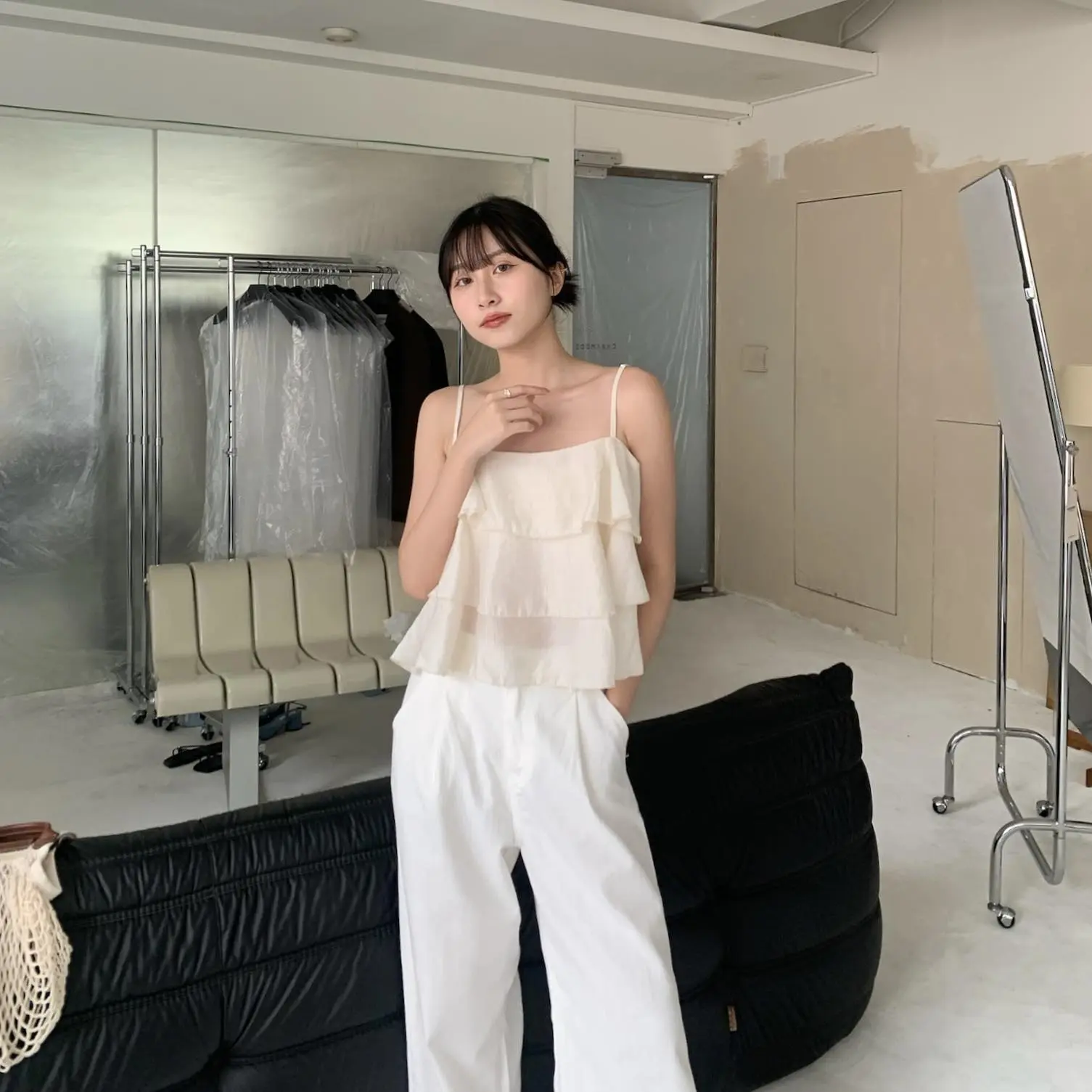 推薦！自留款率性棉麻白褲