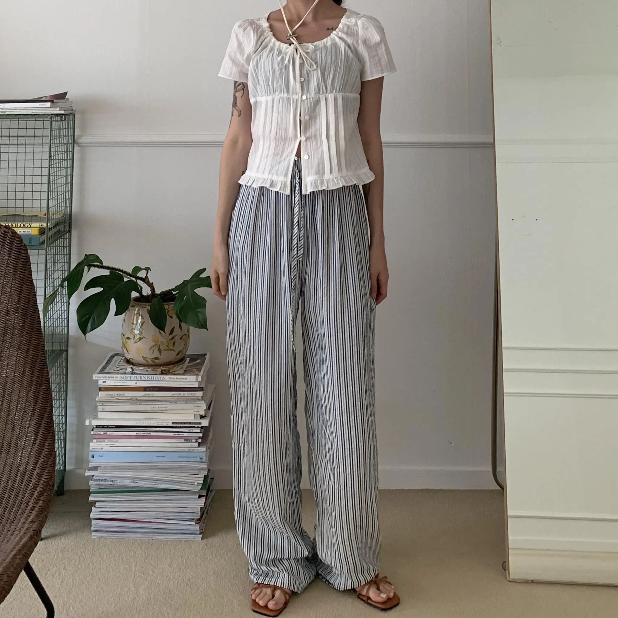 小仙女細緻褶子上衣 (白)