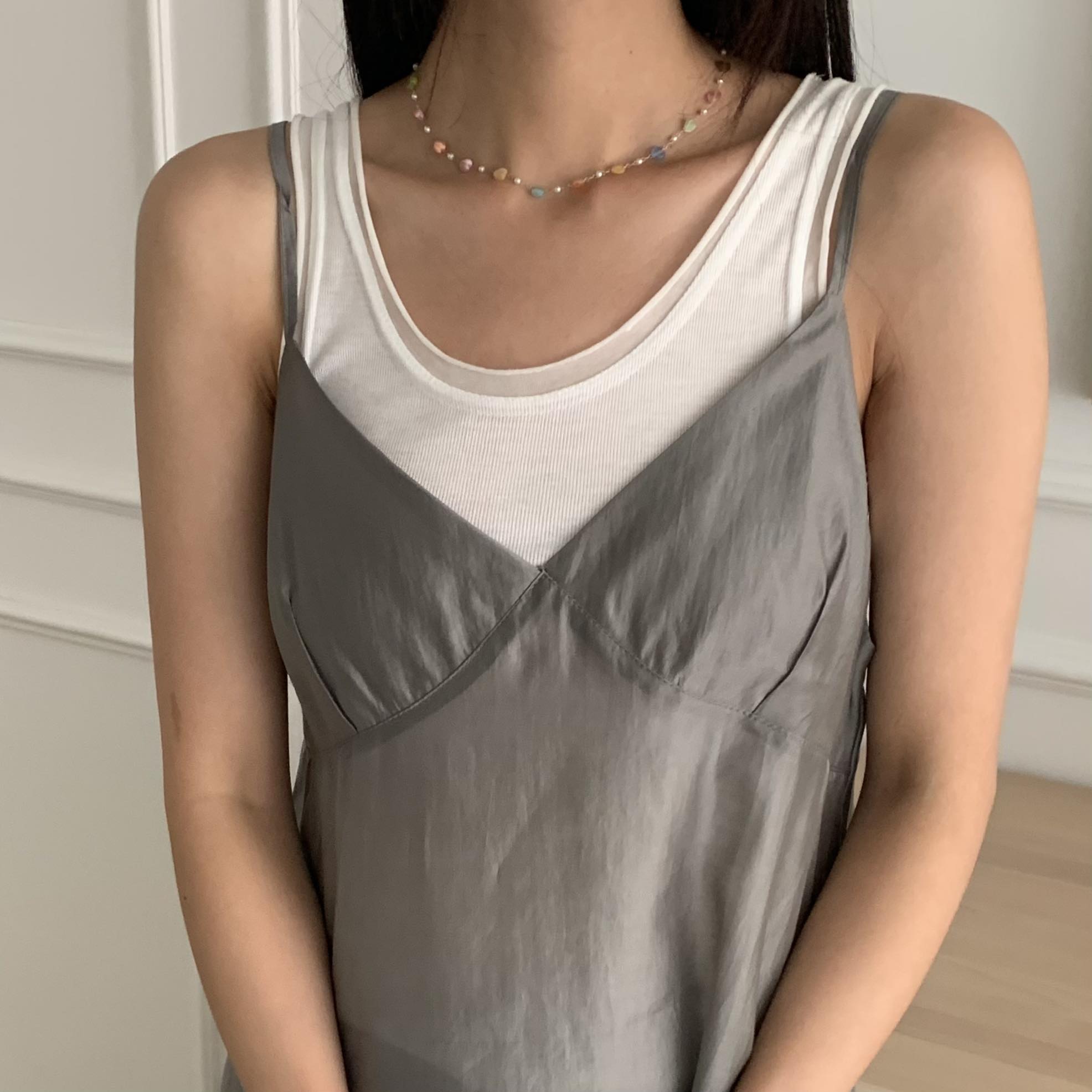 彩色貝殼愛心項鏈