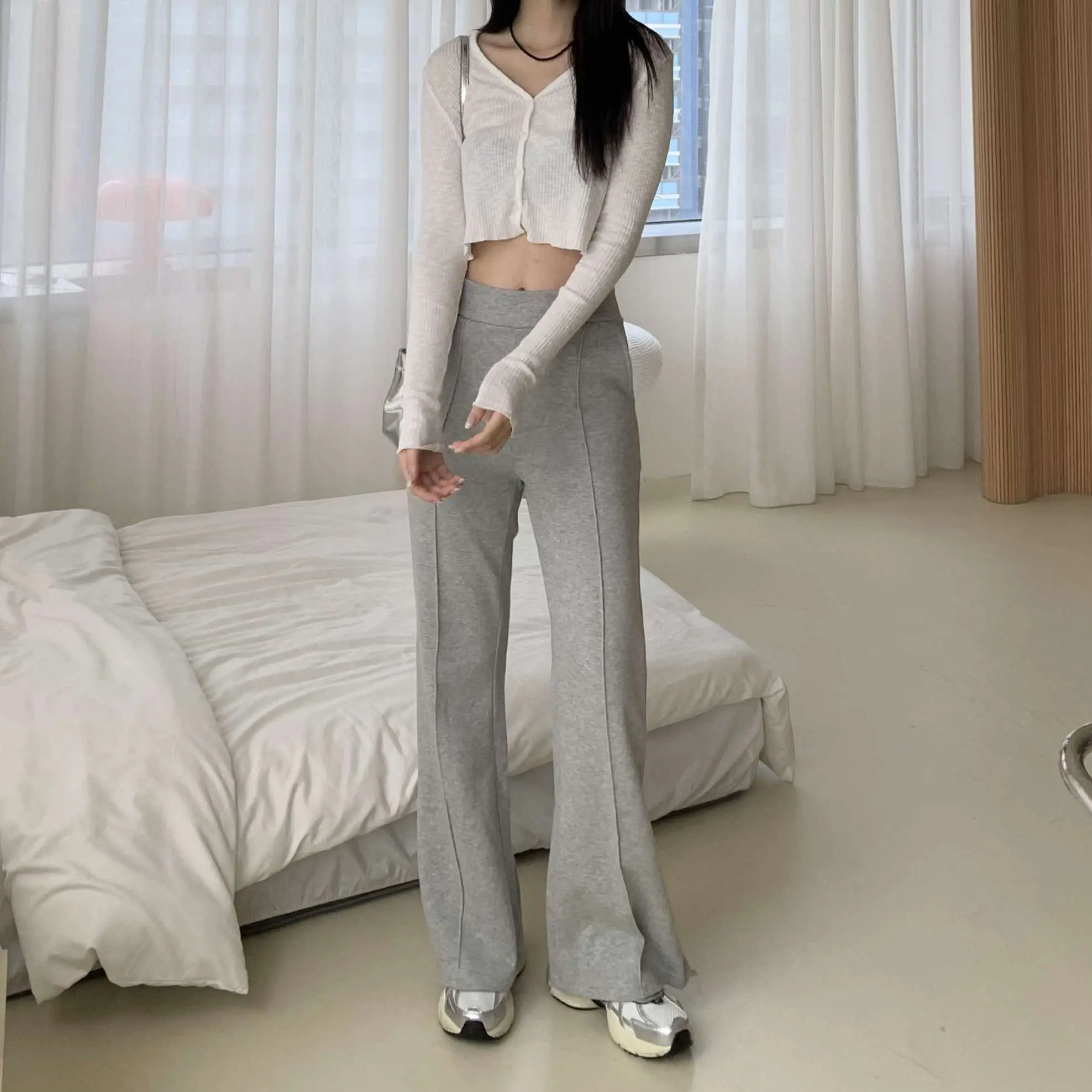 好身材短版排扣坑條上衣 (白)