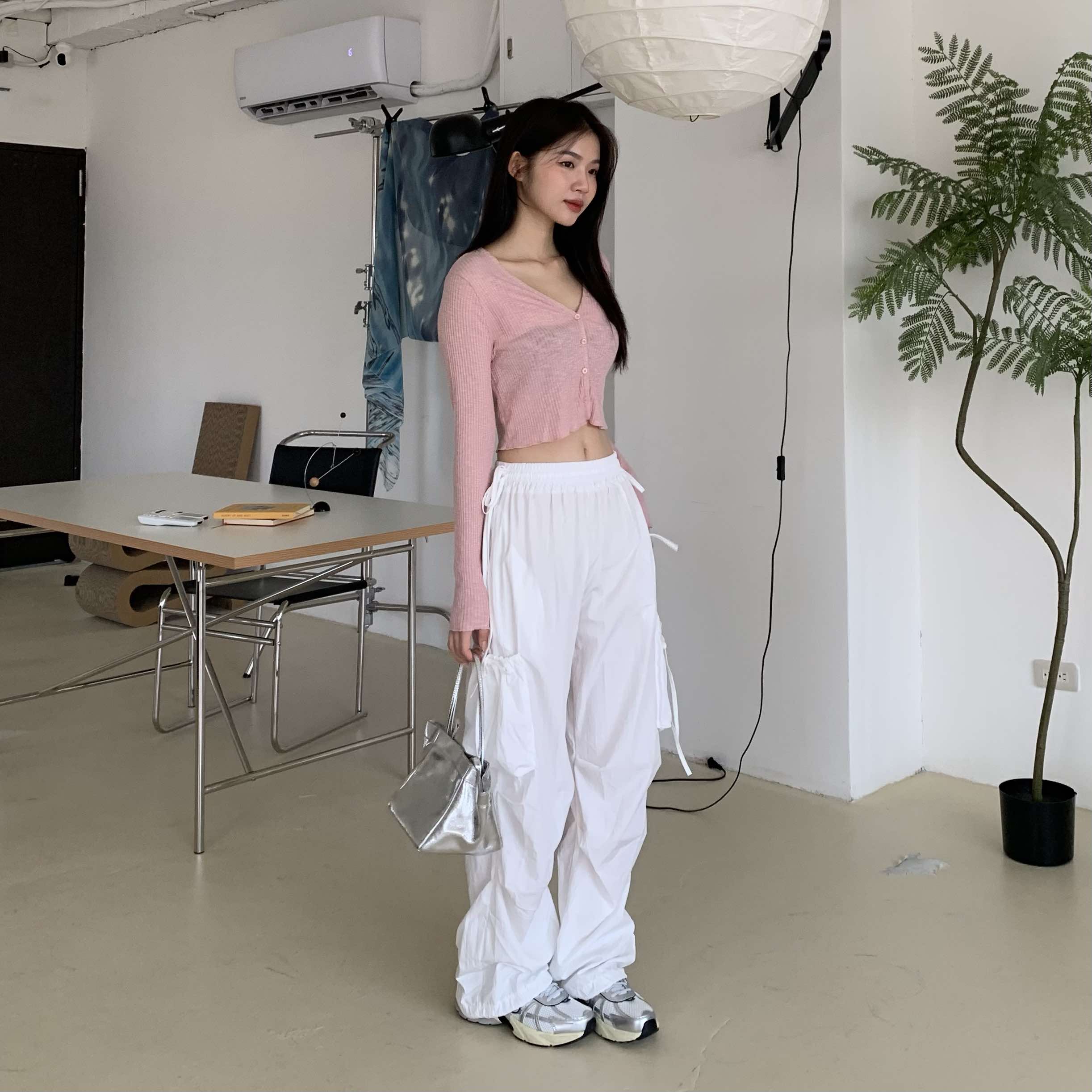 好身材短版排扣上衣  (粉)