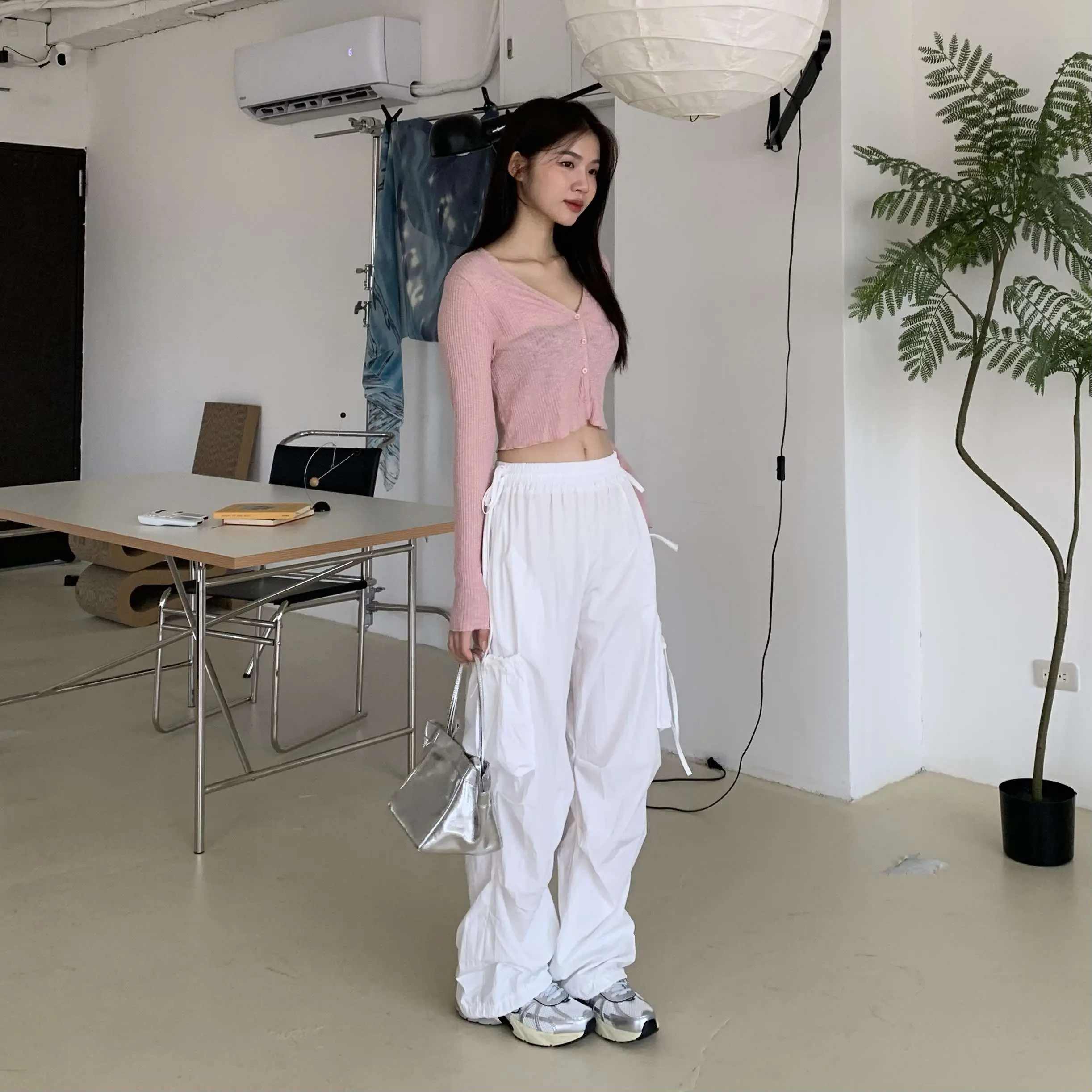 好身材短版排扣上衣  (粉)