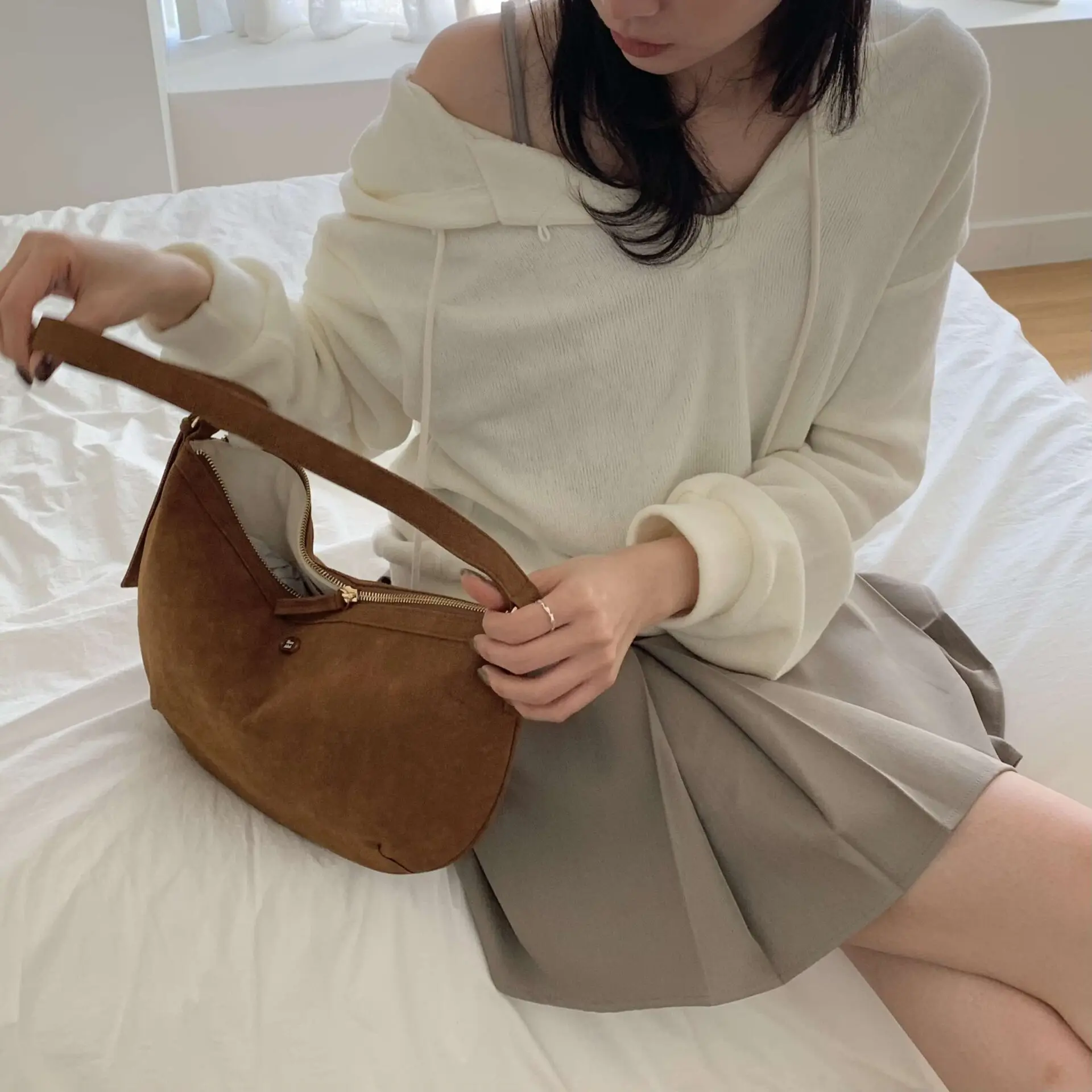 倫敦時髦西料洋裝 (摩卡)