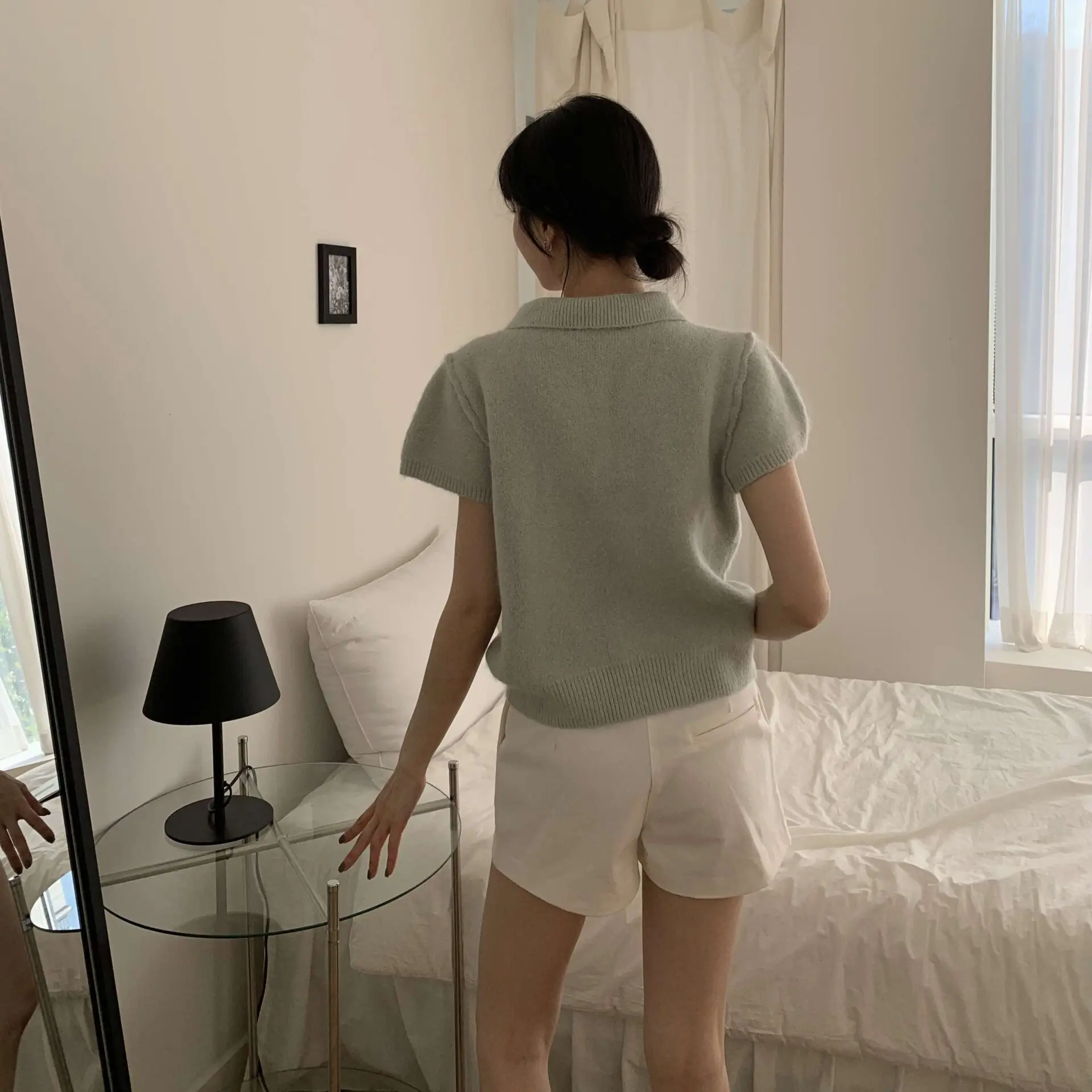 漂亮寶貝高質感挺版短褲 (白)