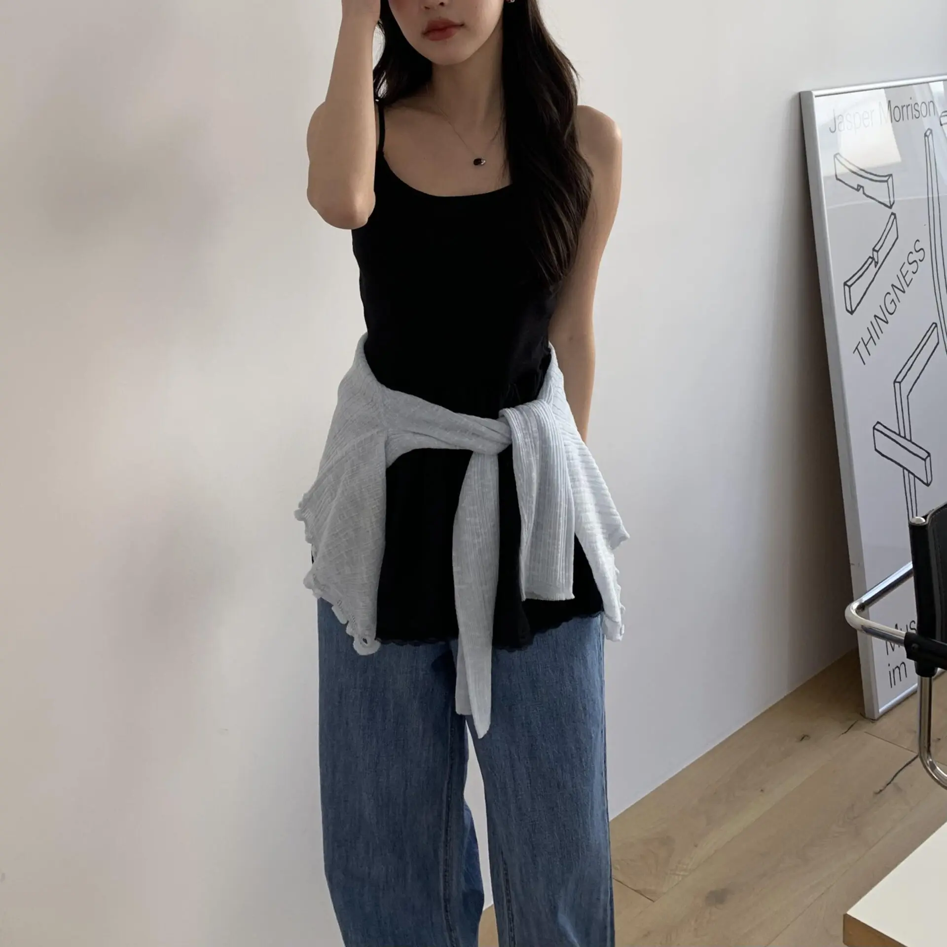 歐膩必備單品！內搭層次背心 (黑)