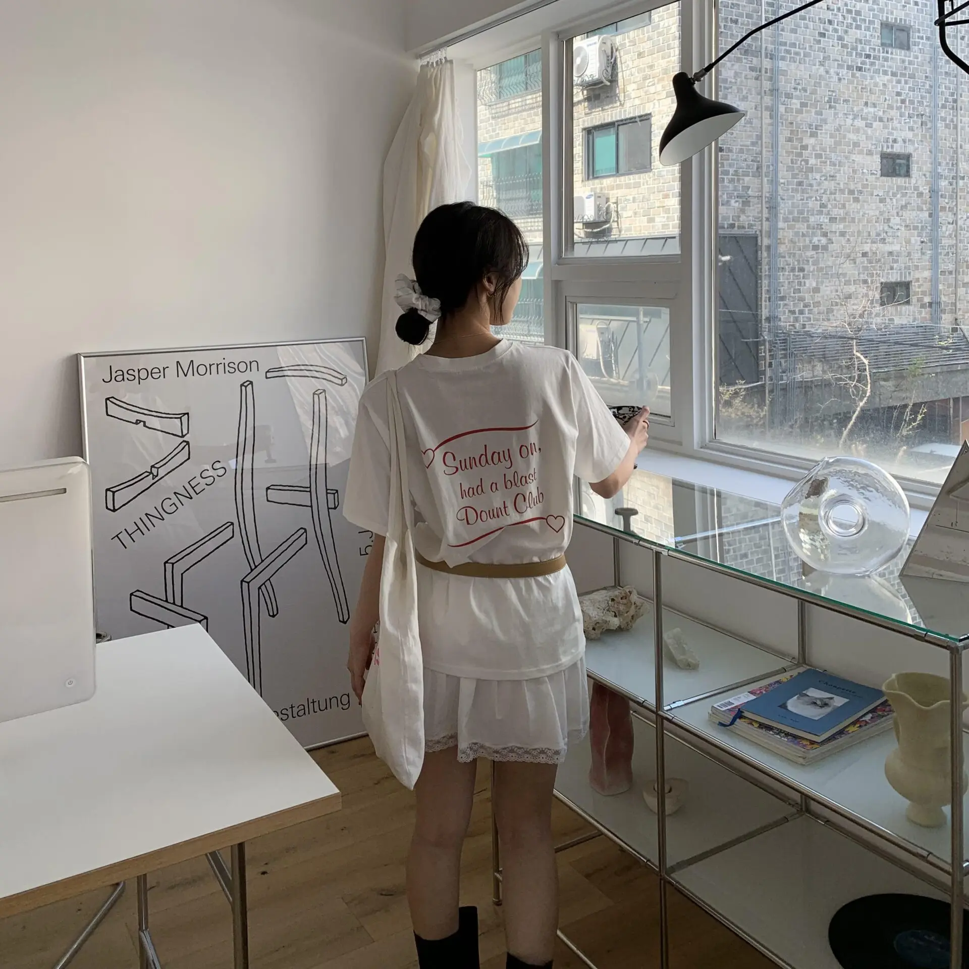 ballet質感蕾絲短裙 (白)