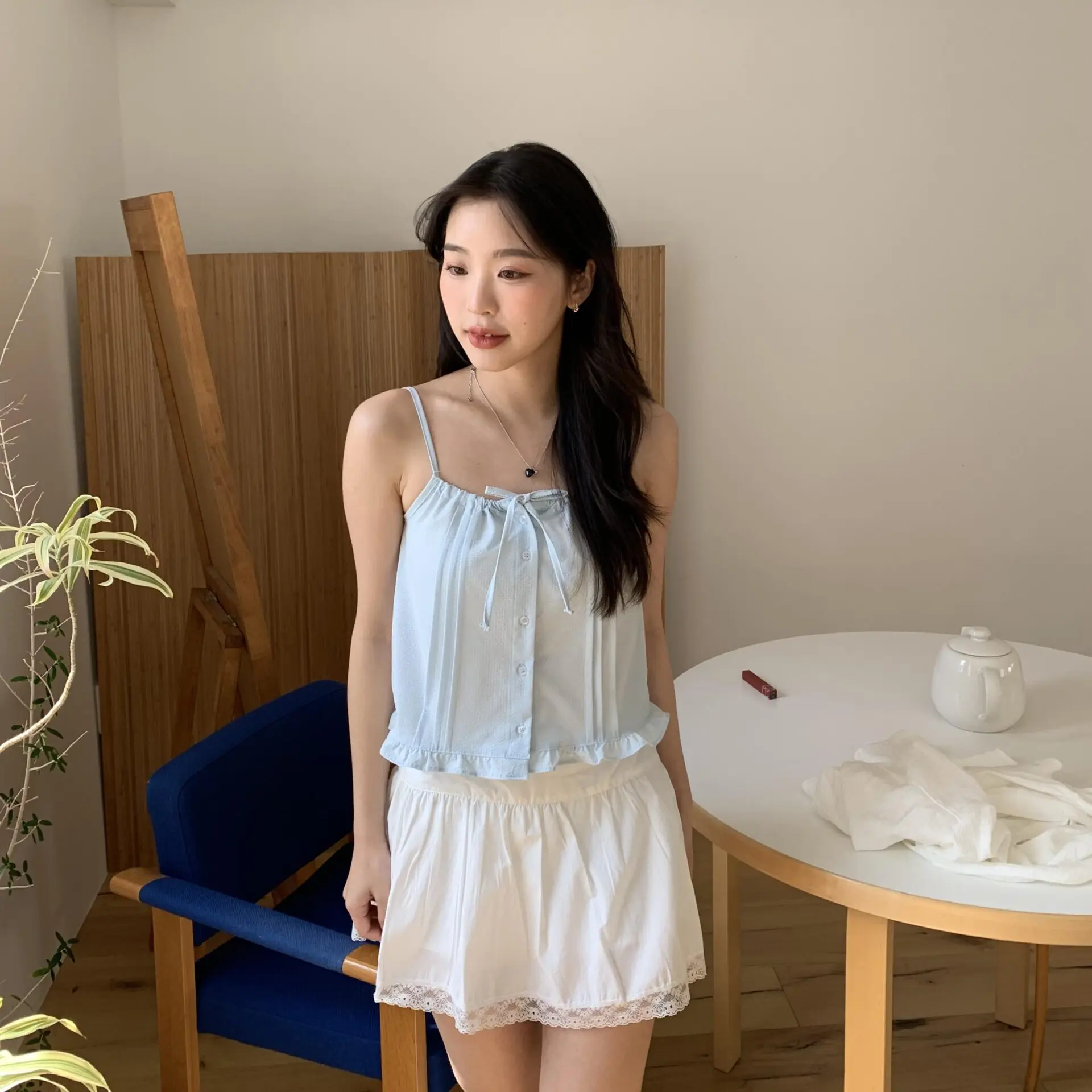 Rosy小仙子綁帶背心 (藍)