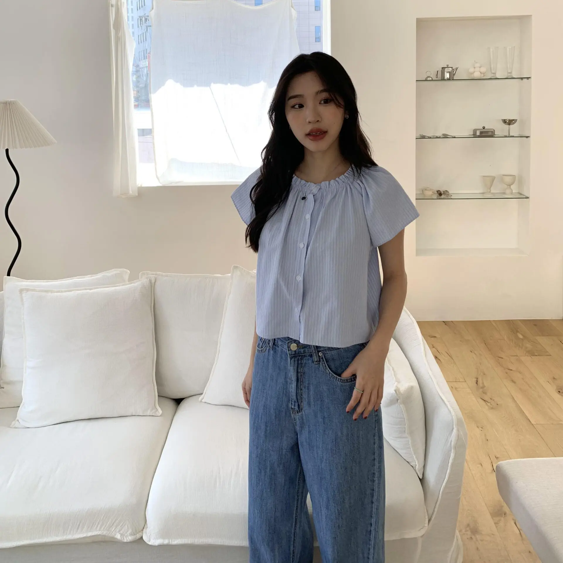 小公主2way造型上衣 (藍)