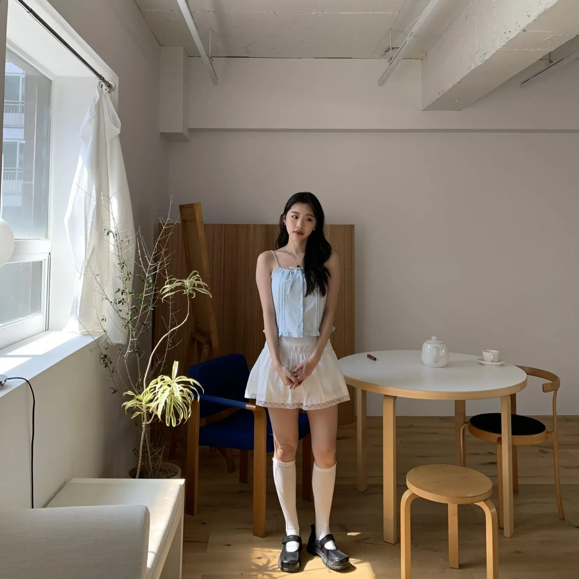 ballet質感蕾絲短裙 (白)