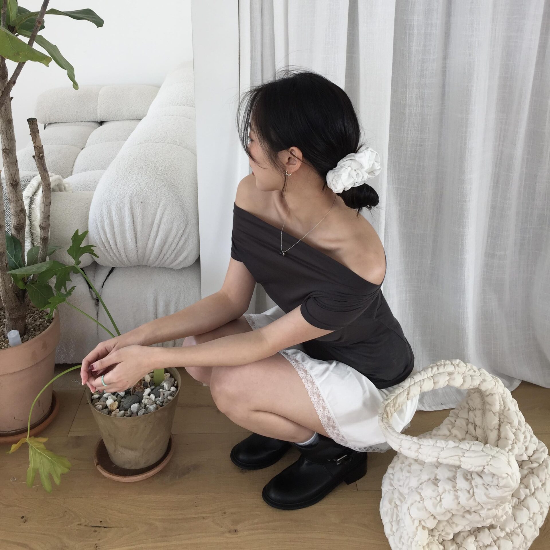 溫柔小姊姊條紋髮圈(2色)