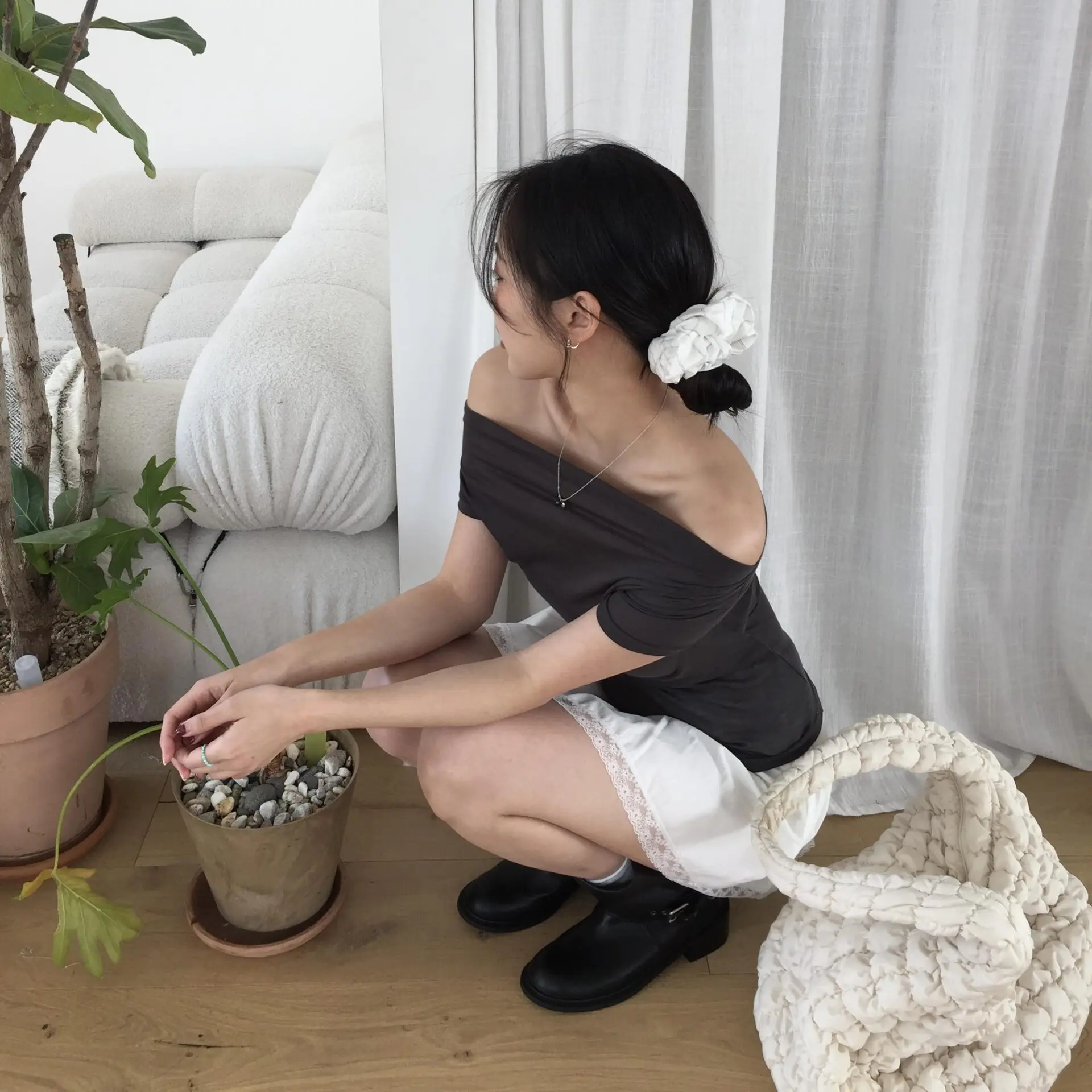 溫柔小姊姊條紋髮圈(2色)