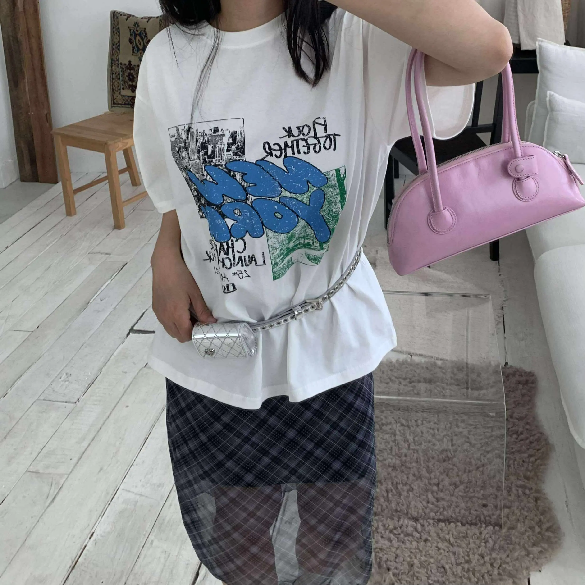 New York時髦塗鴉T (白)
