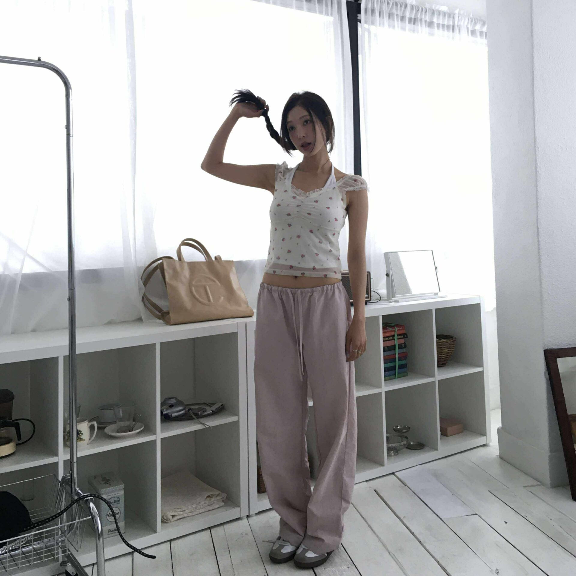 Summer vibe!刷刷長褲 (粉)