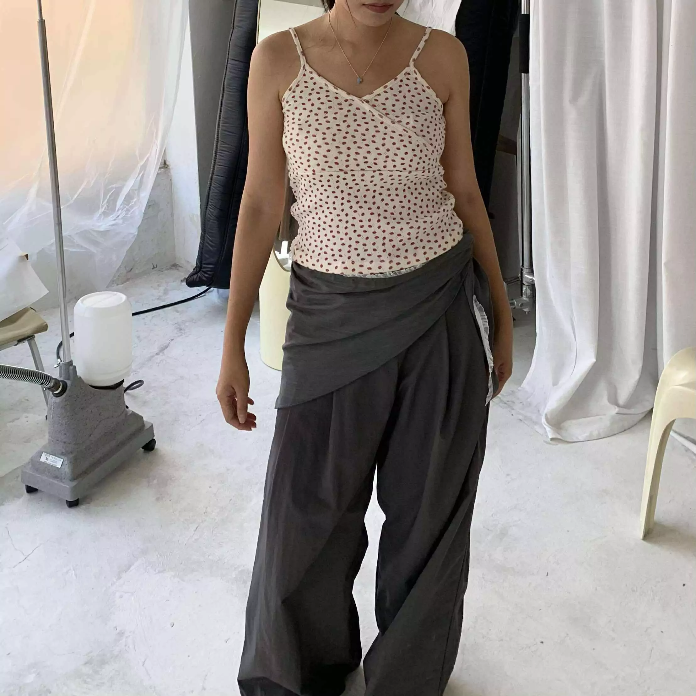 夏季刷刷打褶西褲 (炭灰)