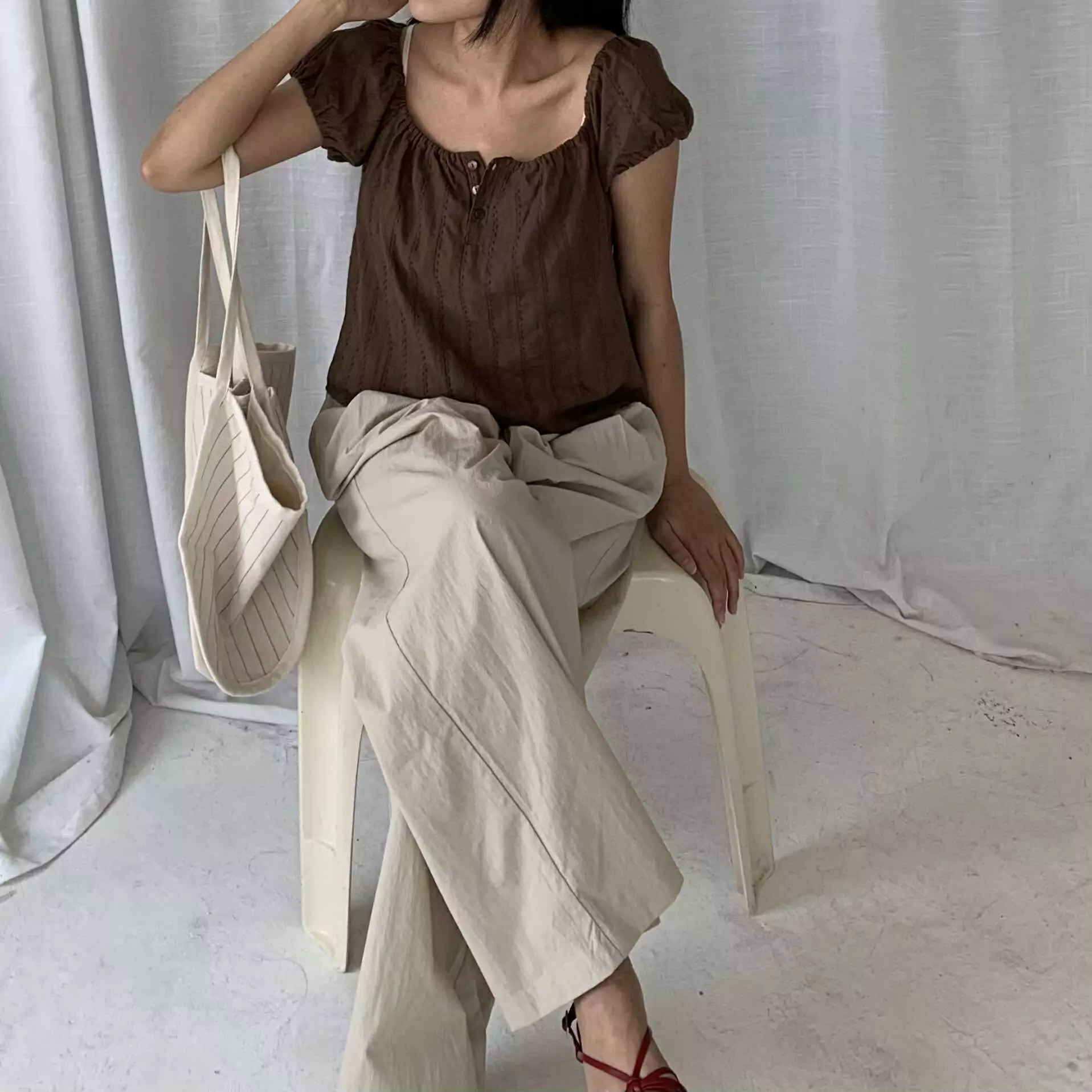 Lily 2way上衣 (咖)