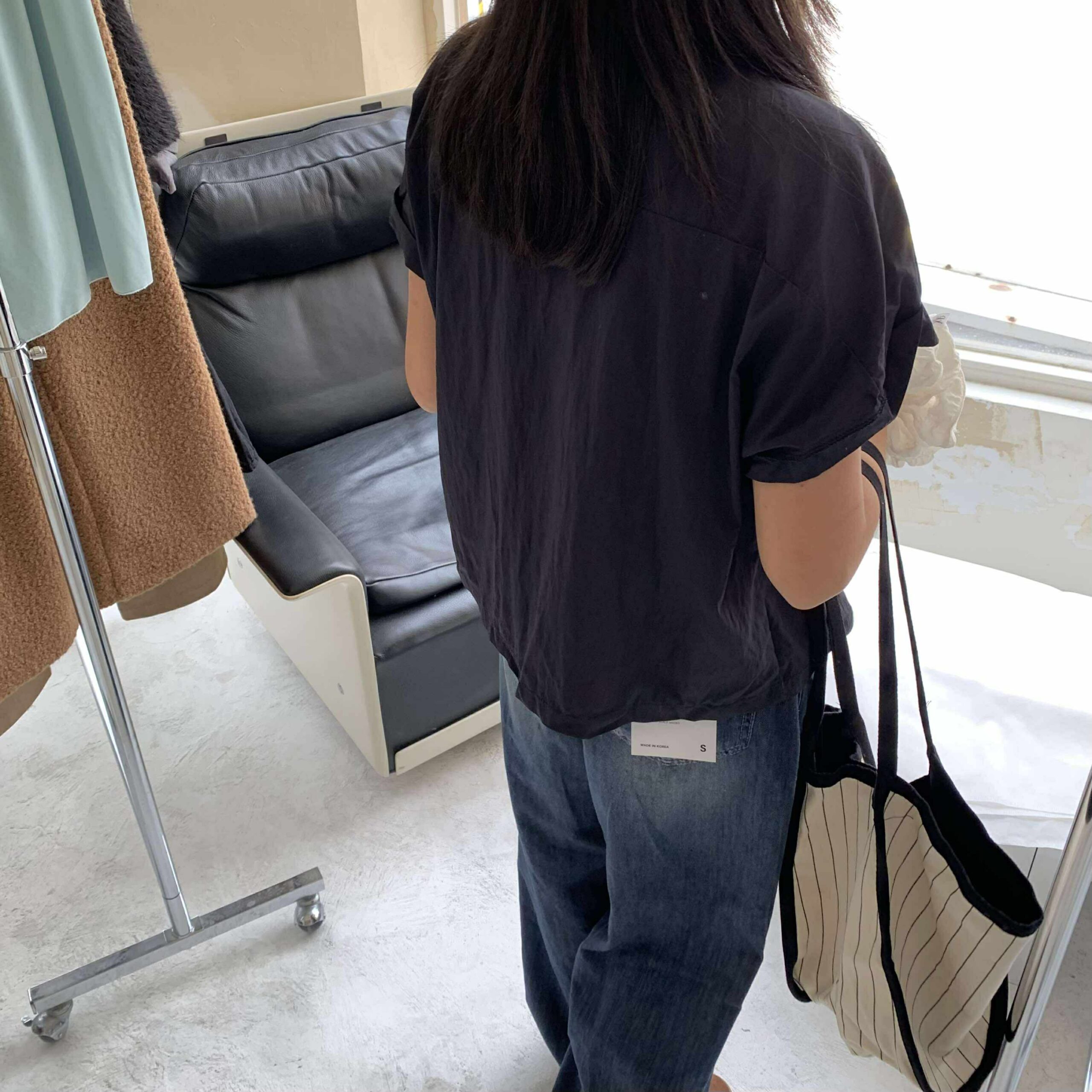 推薦！夏日質感短袖襯衫 (深藍)
