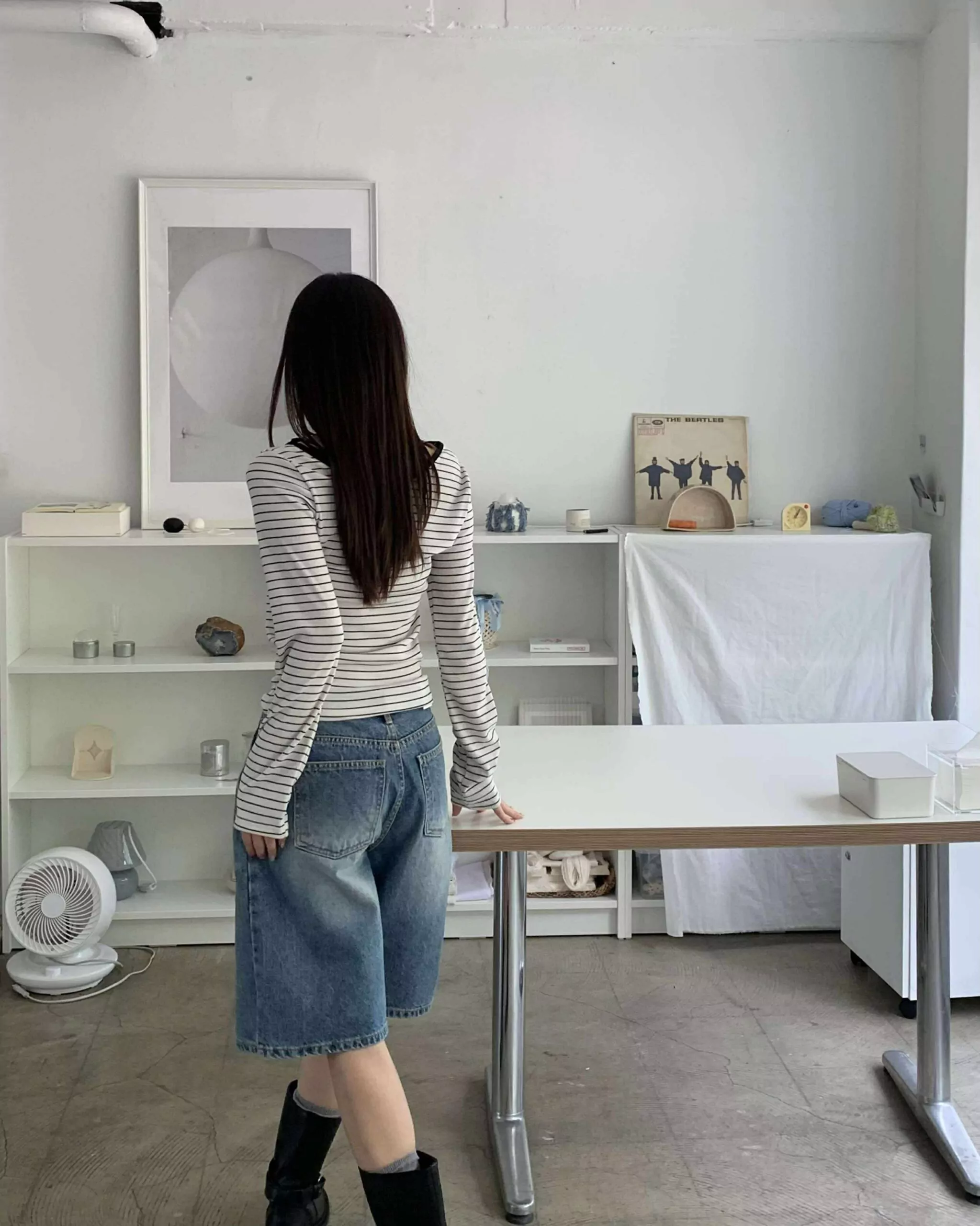 時髦個性五分牛仔褲