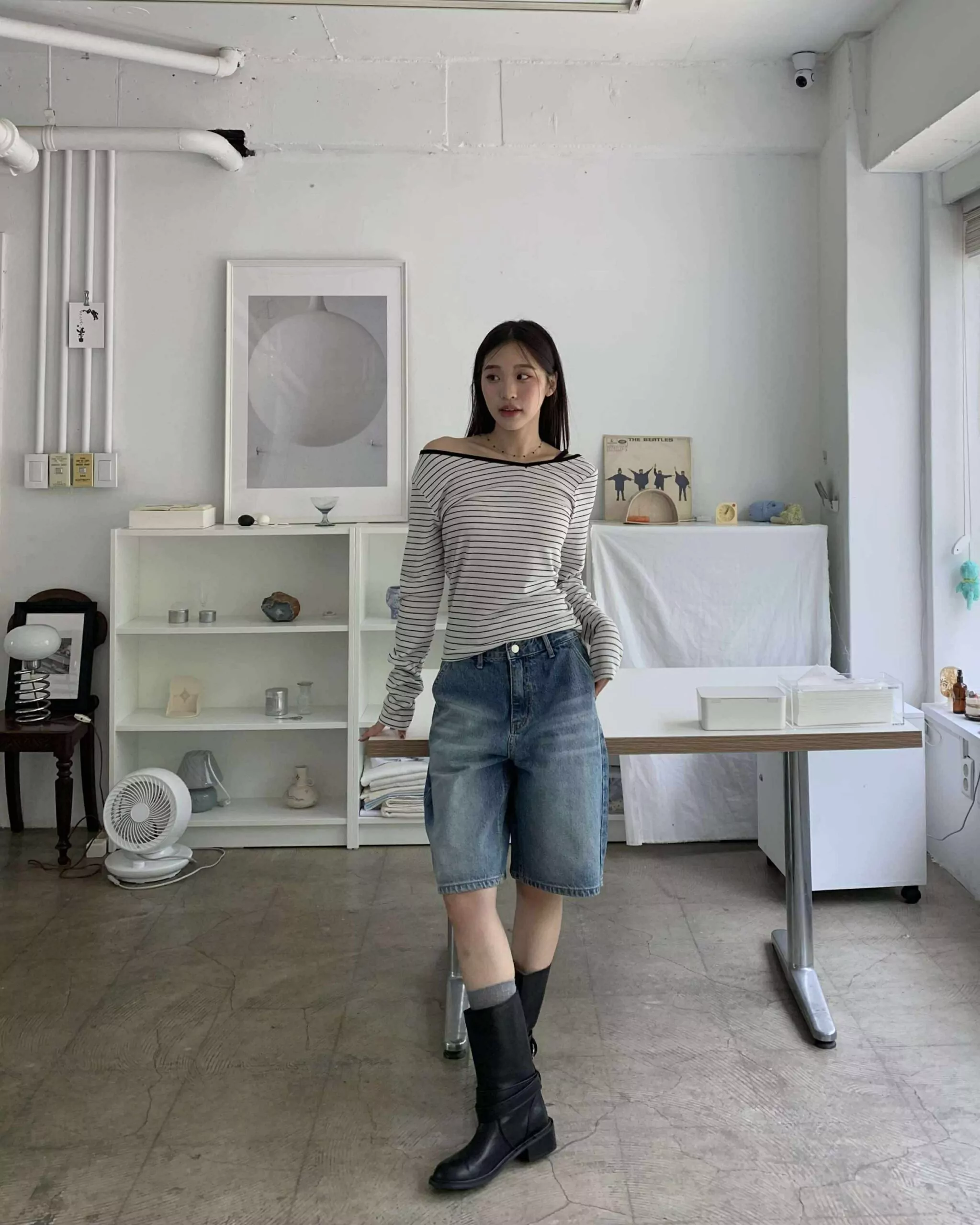 時髦個性五分牛仔褲