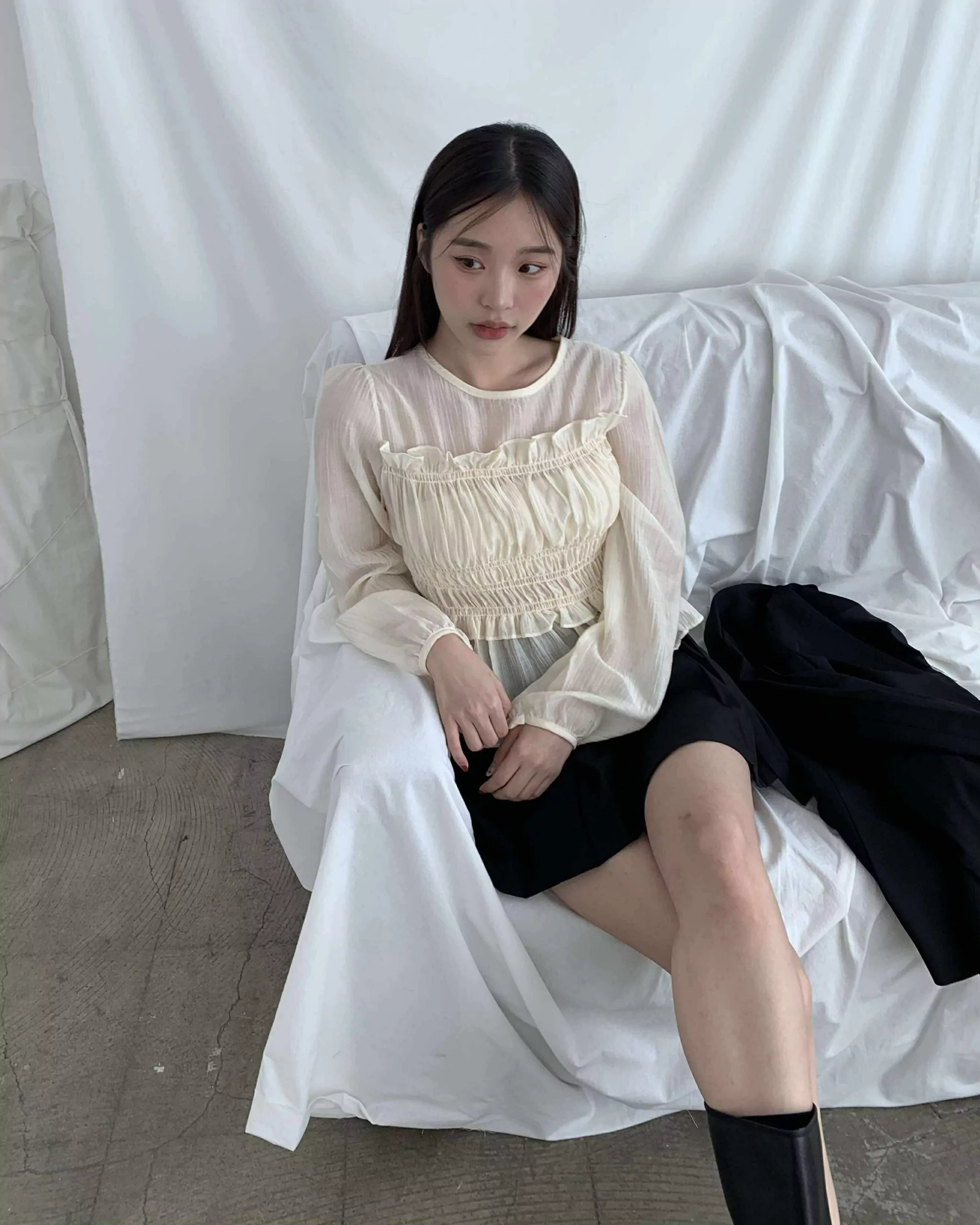 仙女光澤造型上衣 (米)