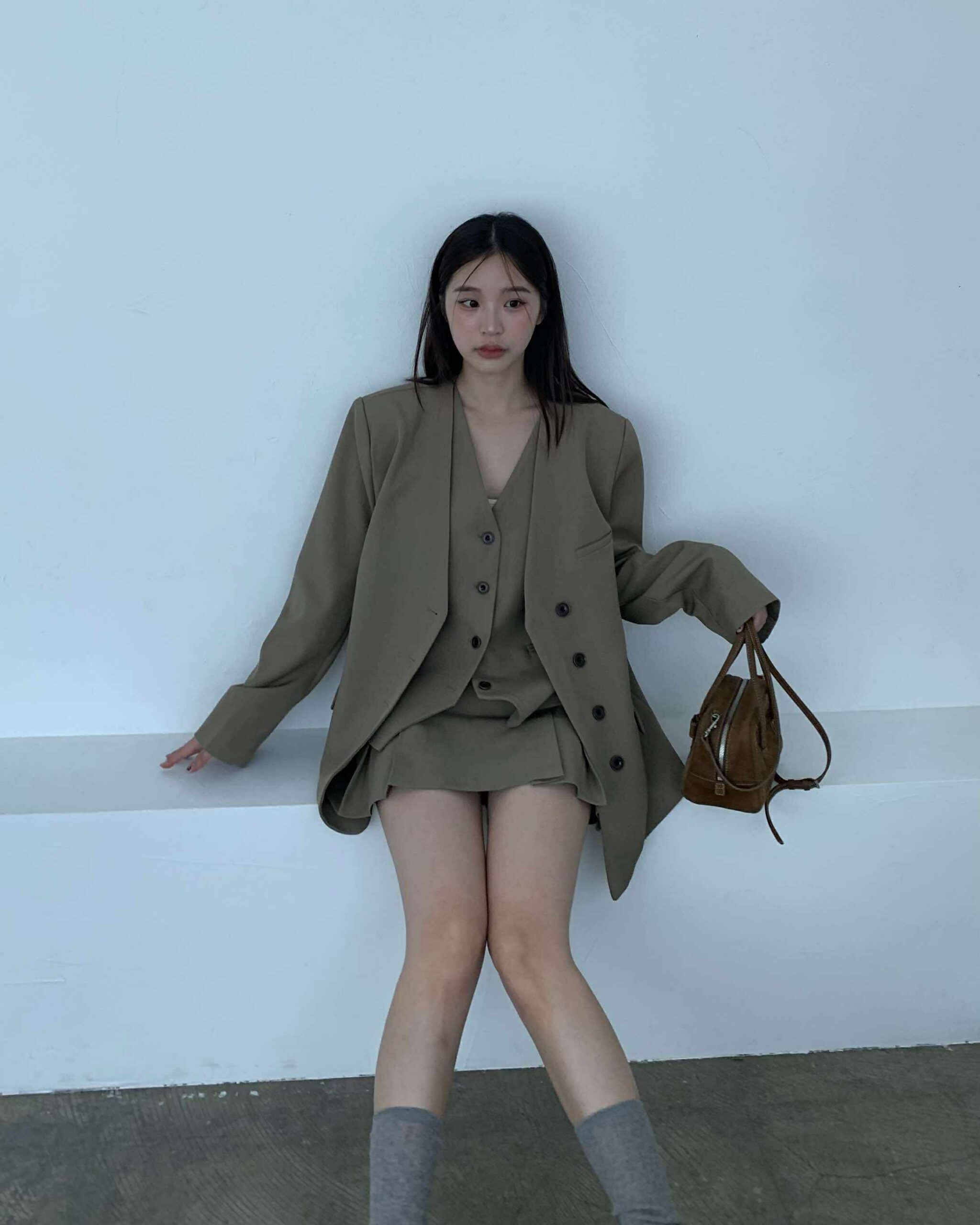 Grace質感西外背心套裝組 (可分開購買) (摩卡)
