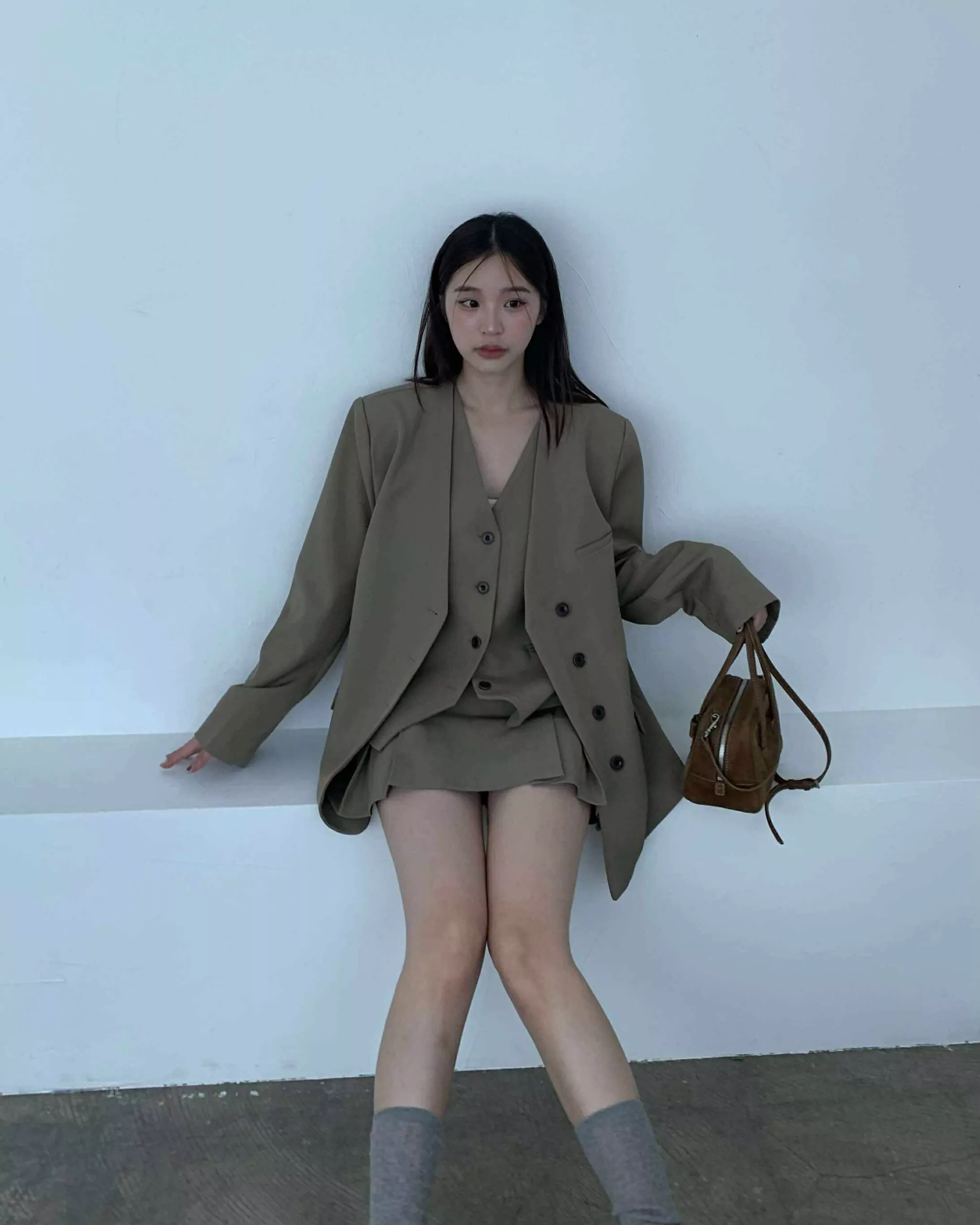 Grace質感西外背心套裝組 (可分開購買) (摩卡)