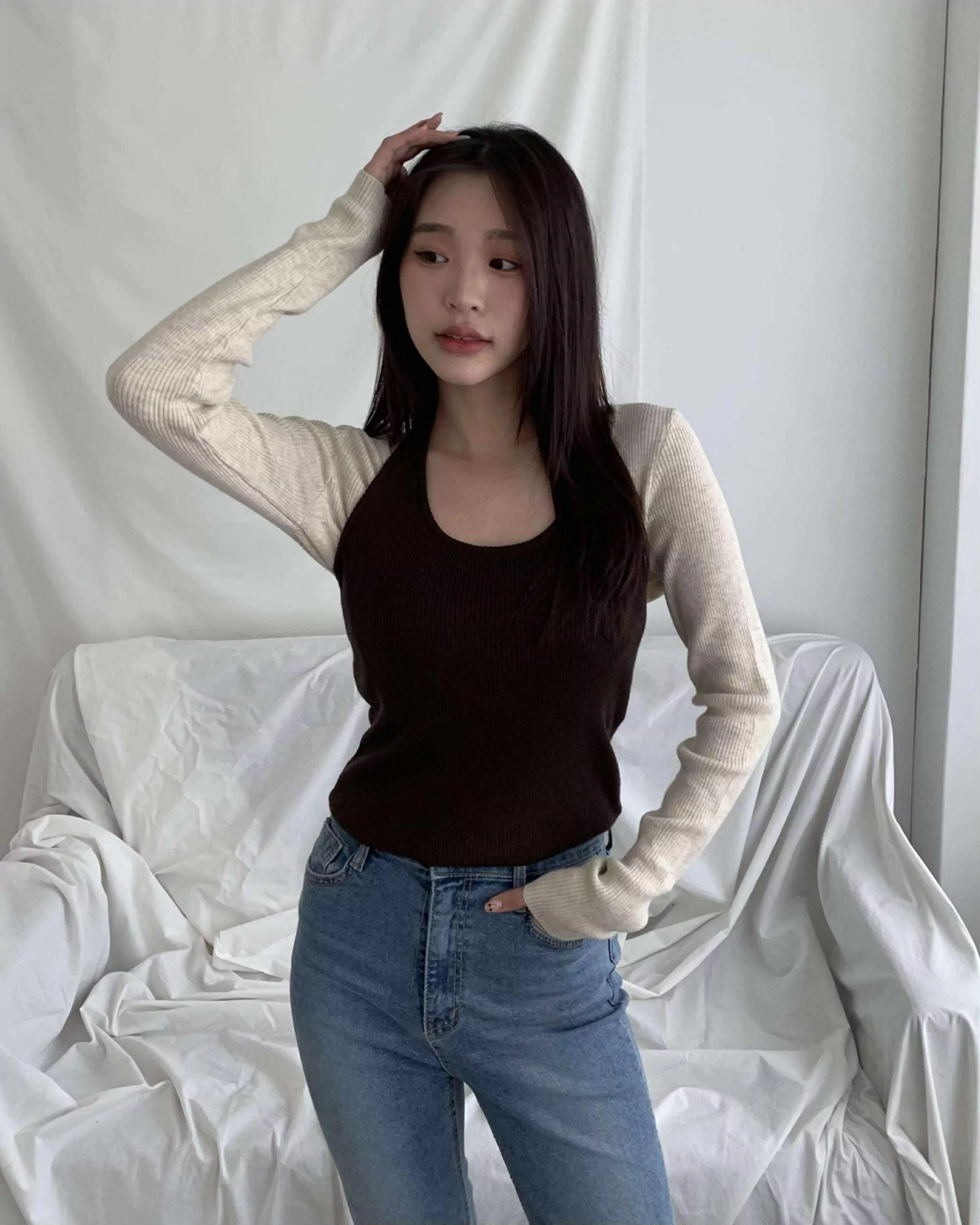 秋天的顏色層次針織set