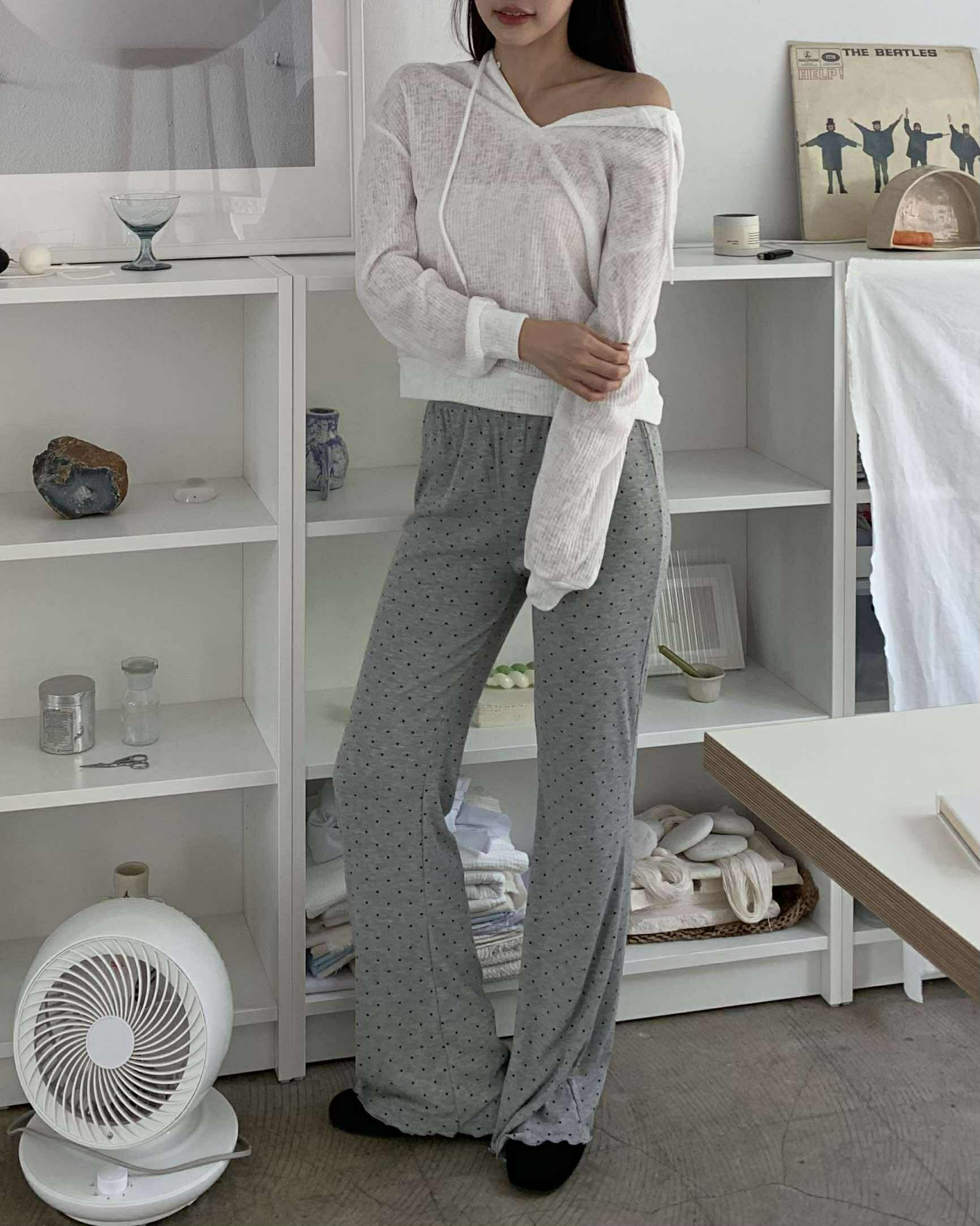 回頭率100%連帽針織上衣 (白)