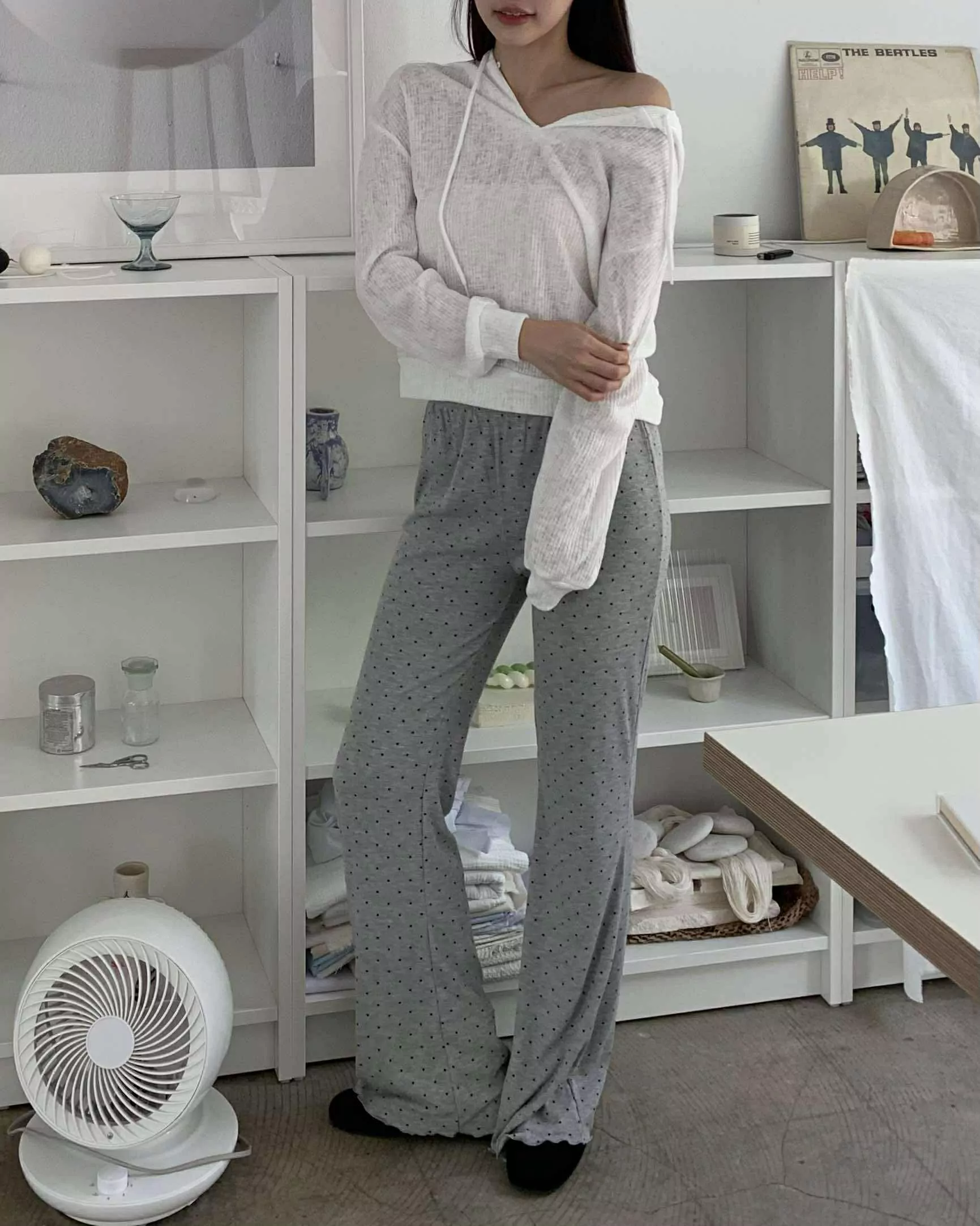 回頭率100%連帽針織上衣 (白)