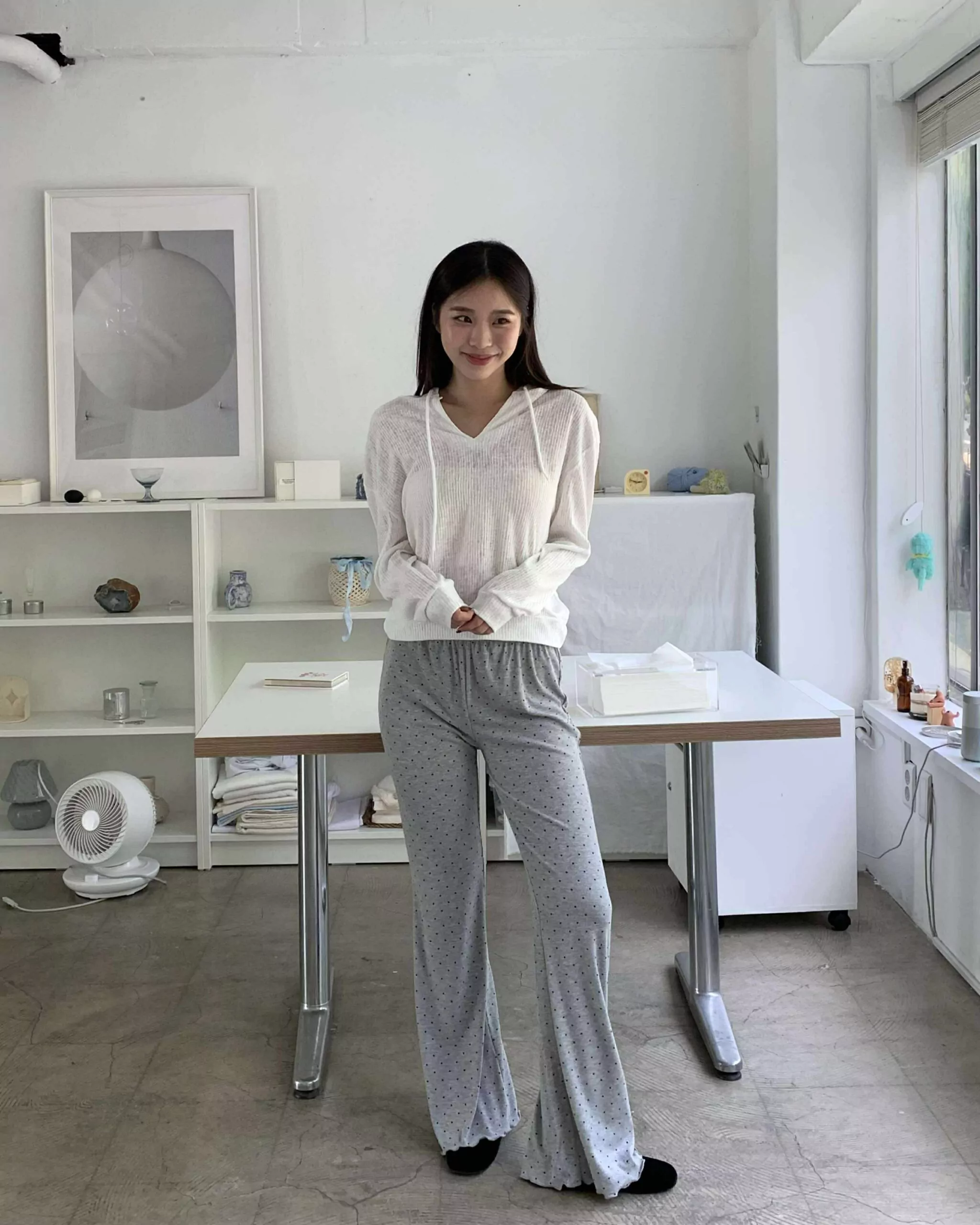 回頭率100%連帽針織上衣 (白)