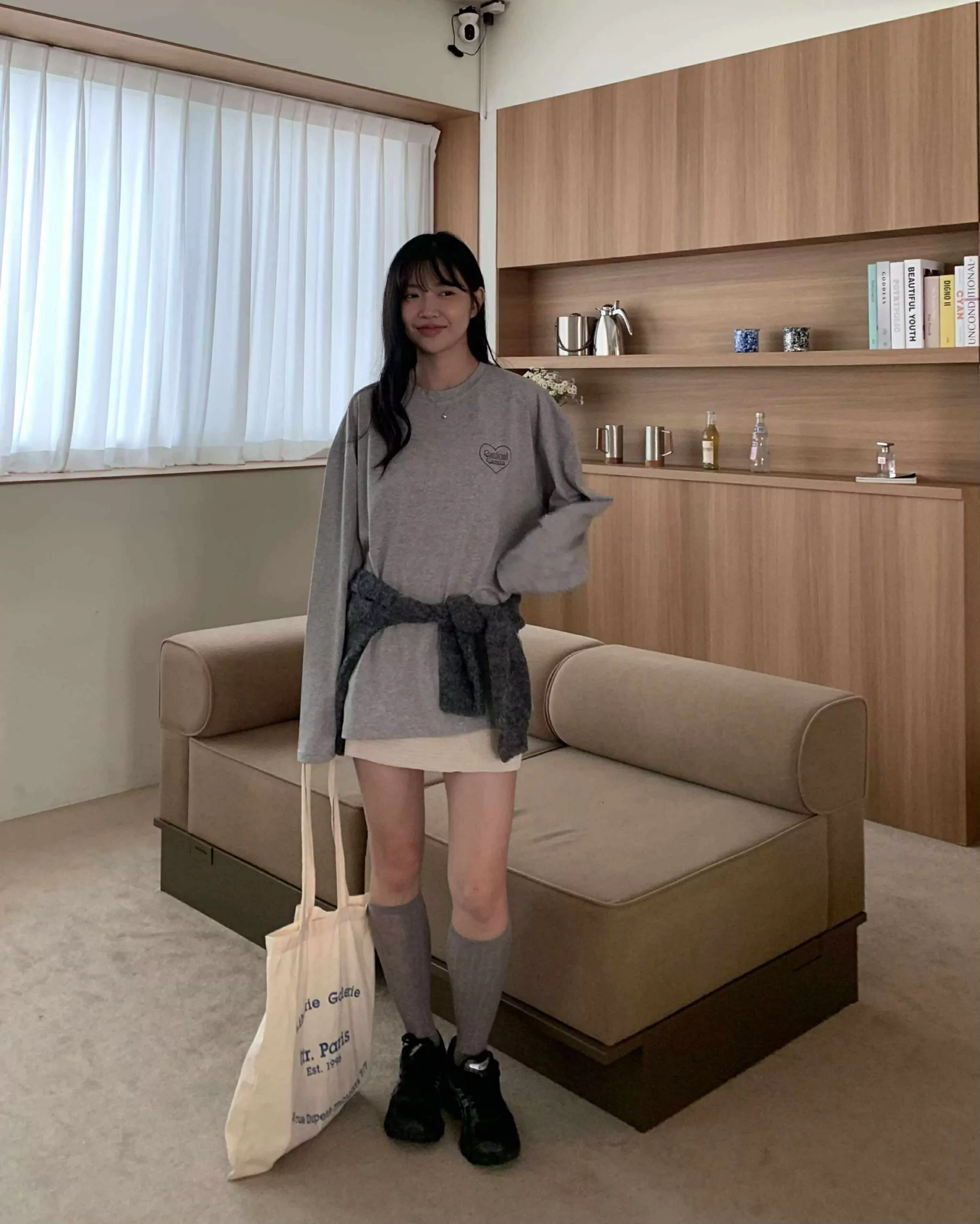 延南洞咖啡廳Look～愛心字母Ｔ (灰)