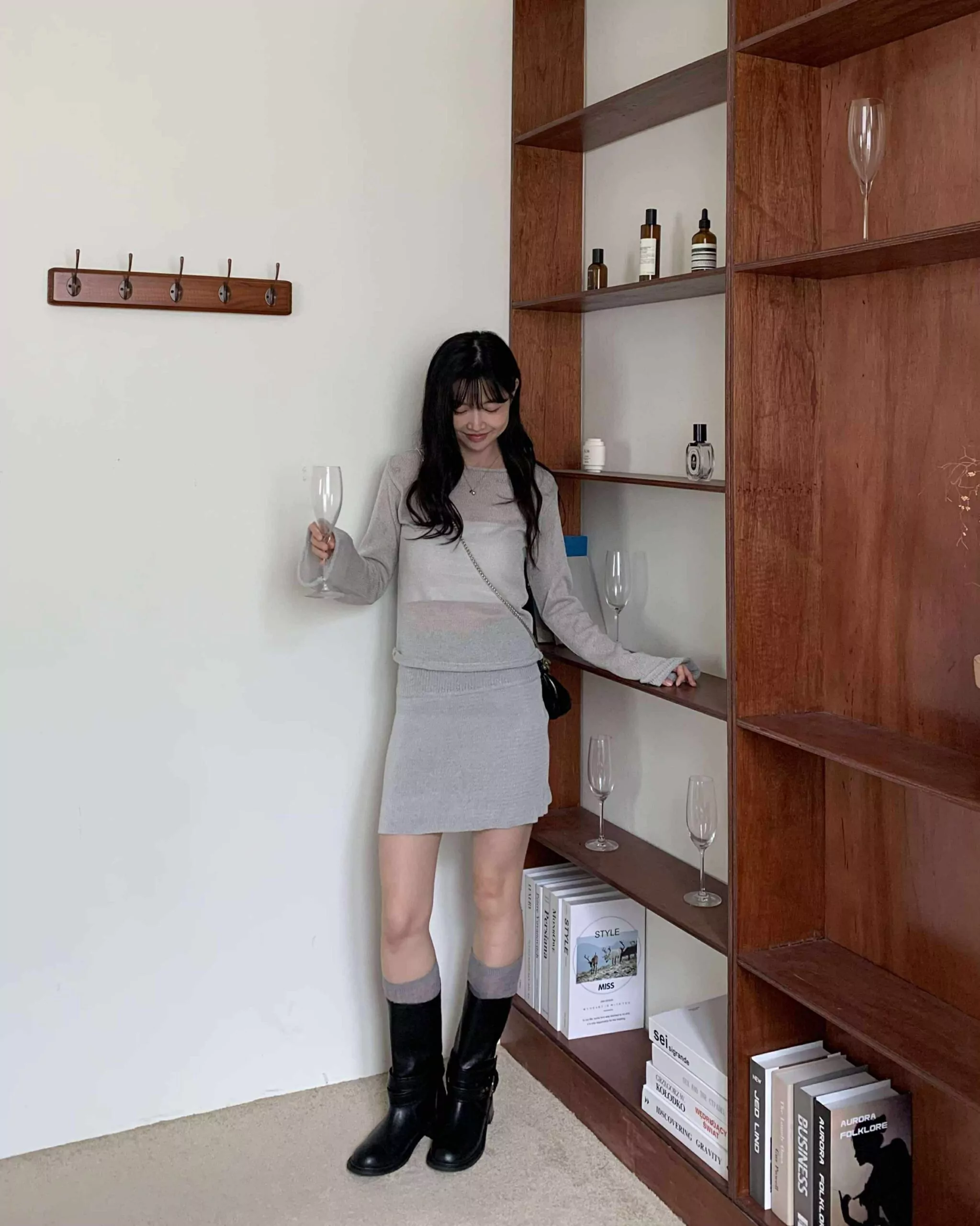 時髦歐膩針織套裝組 (可分開購買) (灰)