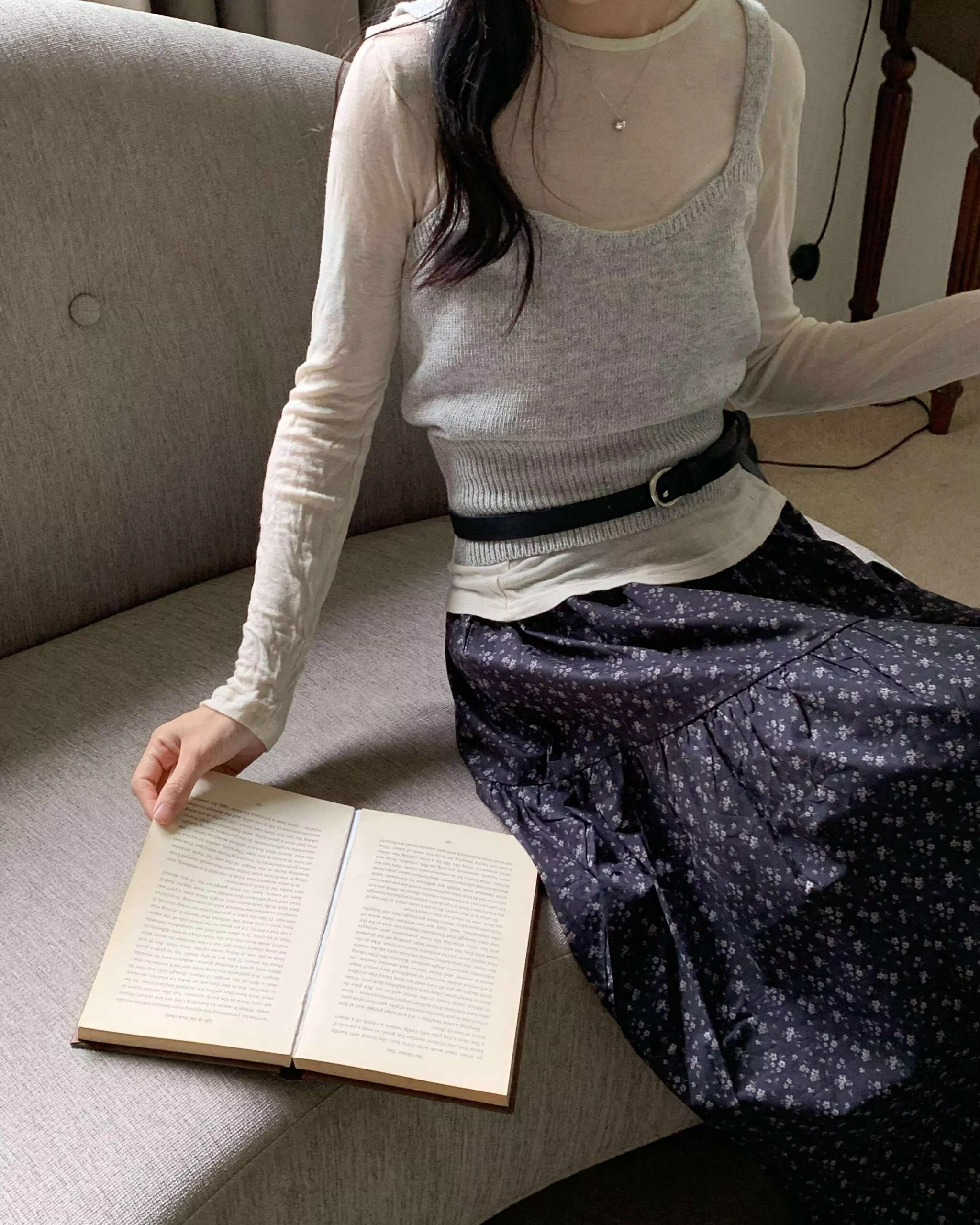 摩卡咖啡針織背心 (灰)