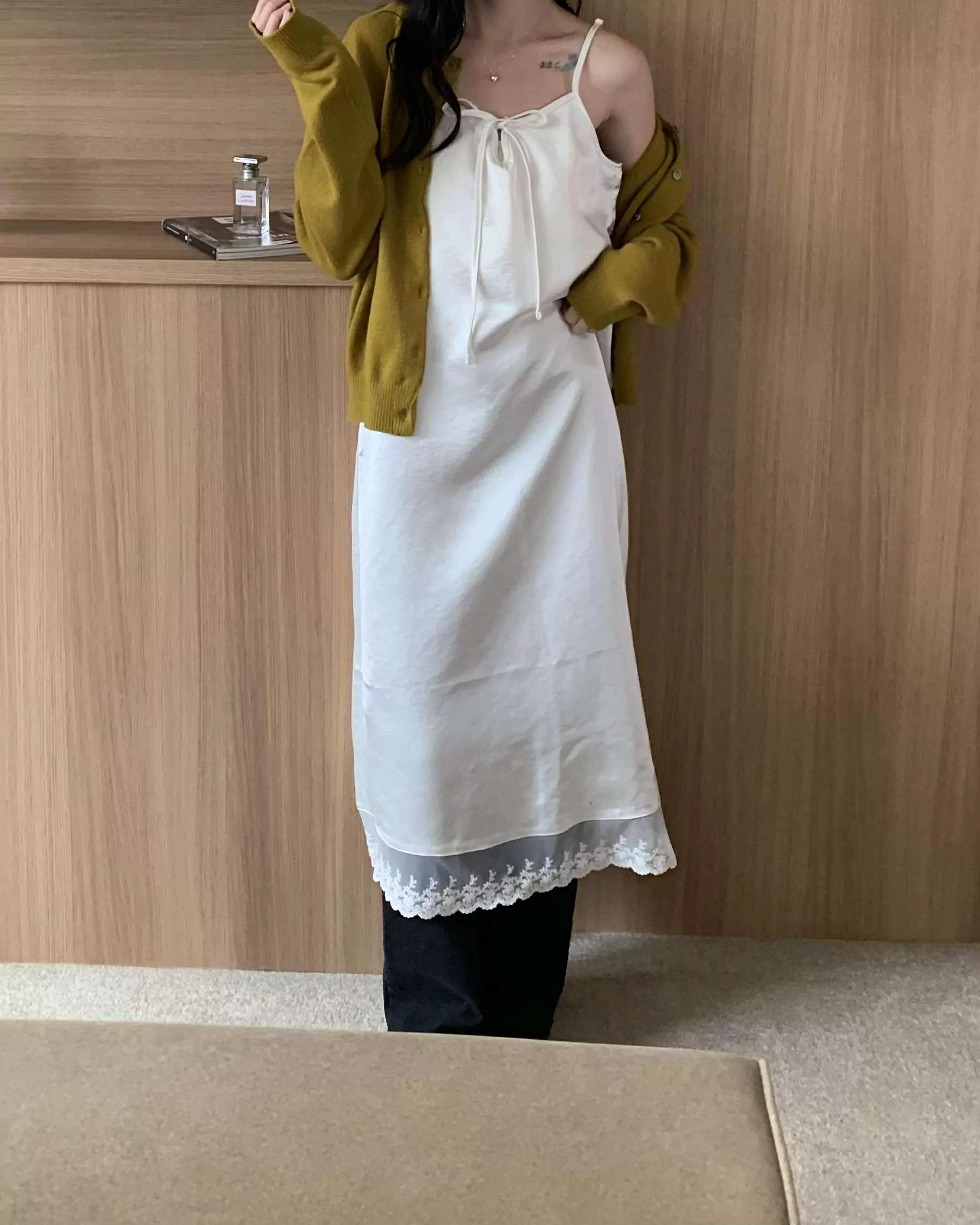緞面蕾絲仙女洋裝