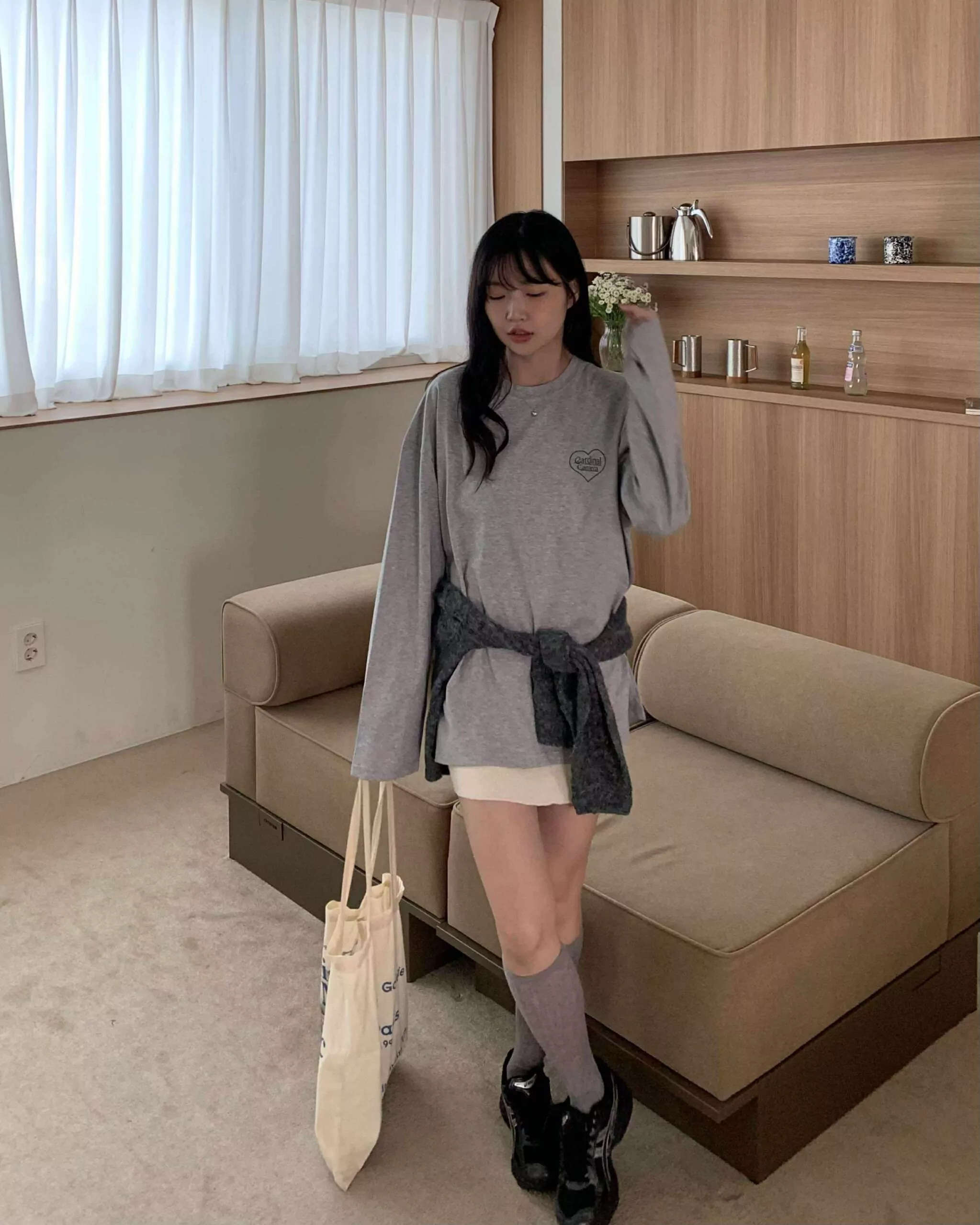 延南洞咖啡廳Look～愛心字母Ｔ (灰)
