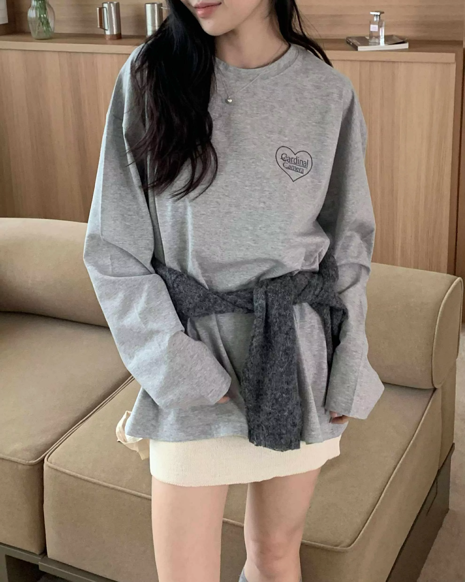 延南洞咖啡廳Look～愛心字母Ｔ (灰)