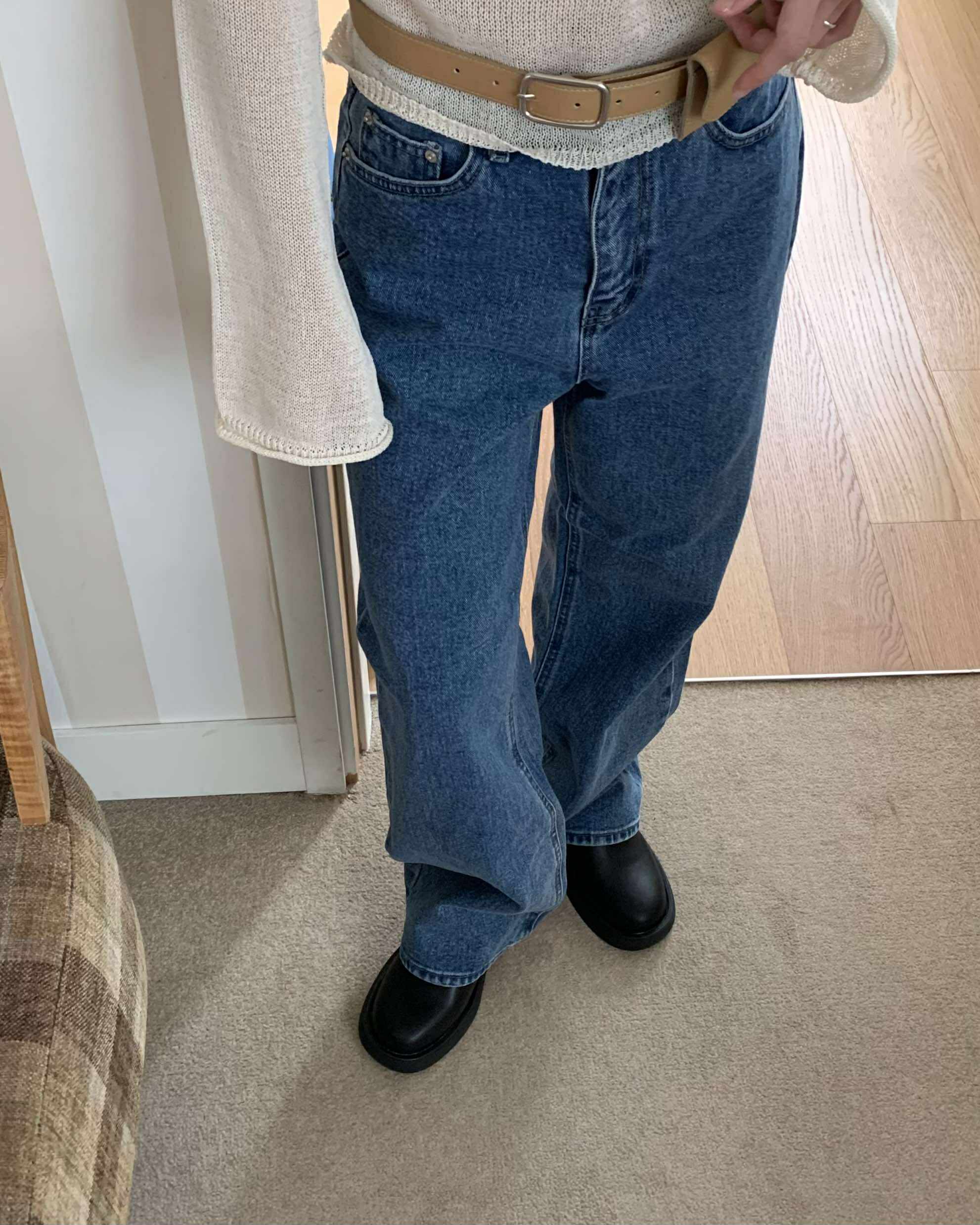 扣環柔軟包頭皮鞋(2色)