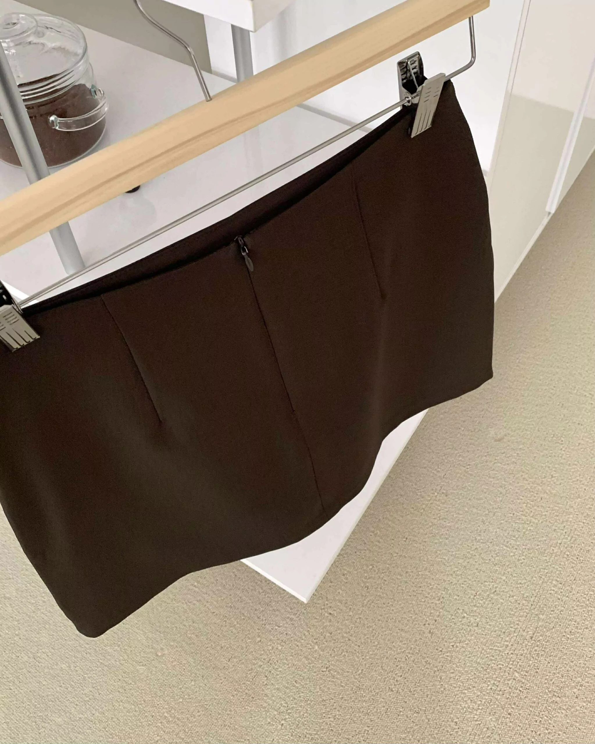 倫敦質感西短裙 (咖)