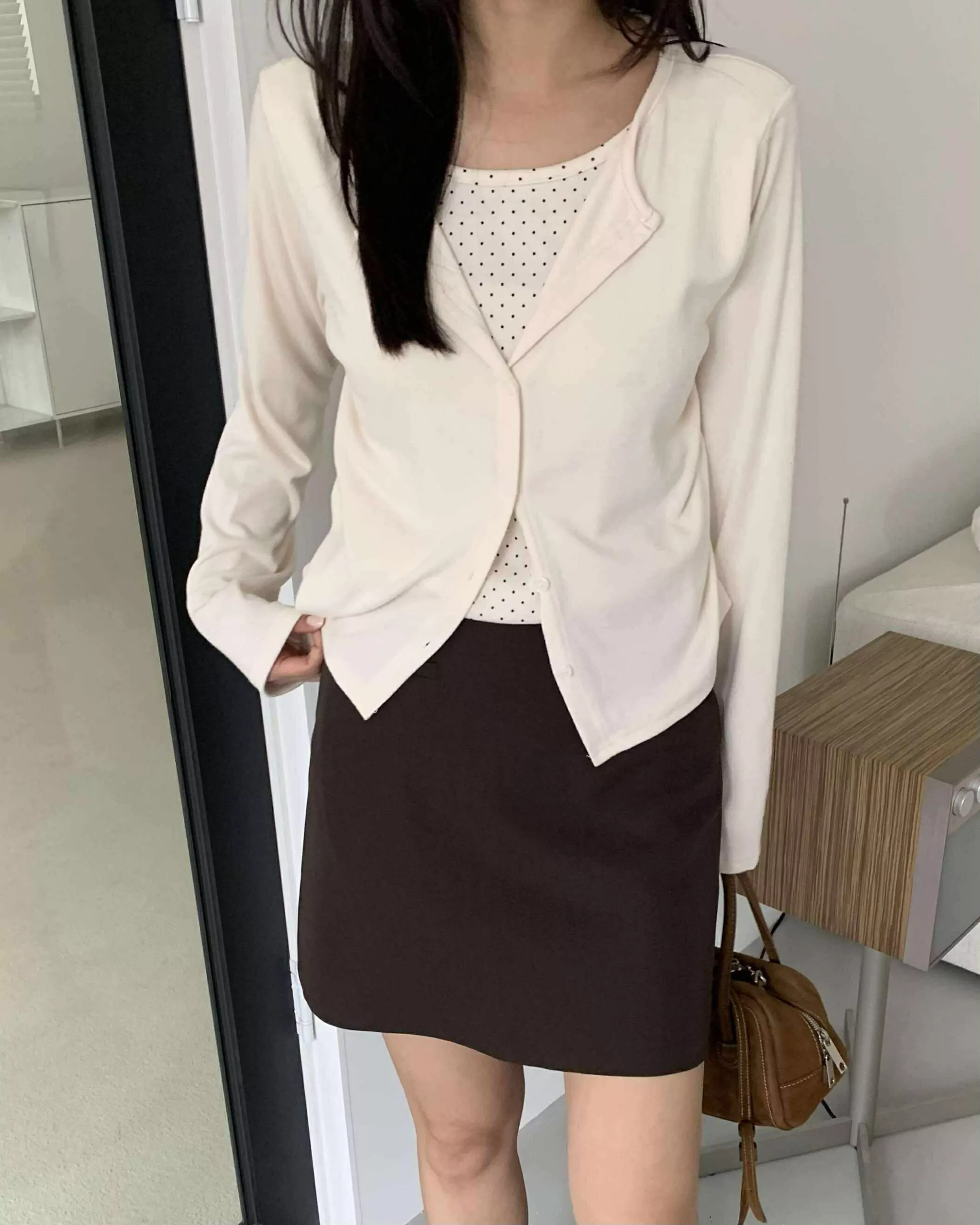 倫敦質感西短裙 (咖)