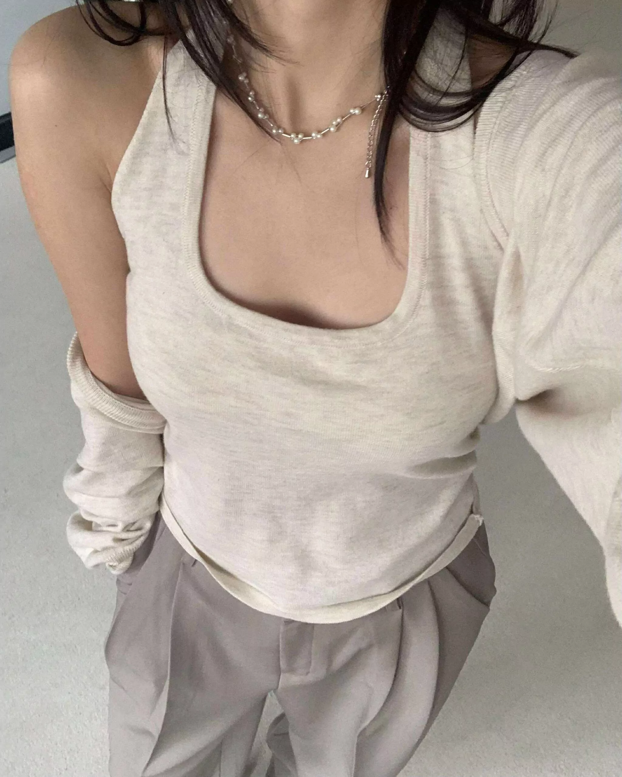漂亮小姐姐質感袖套Set (杏)