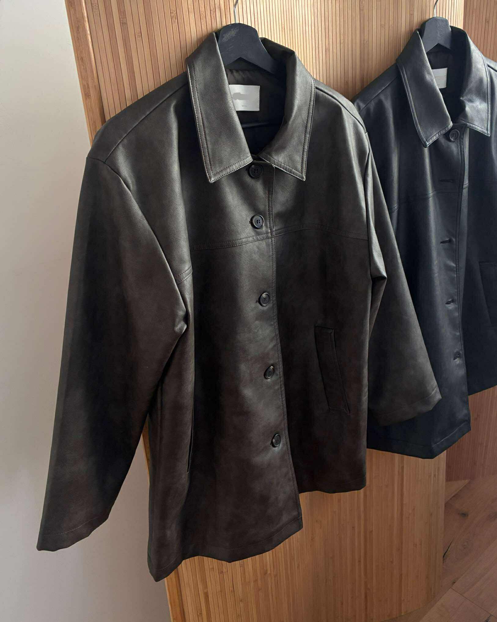 零死角歐膩皮質外套(咖)