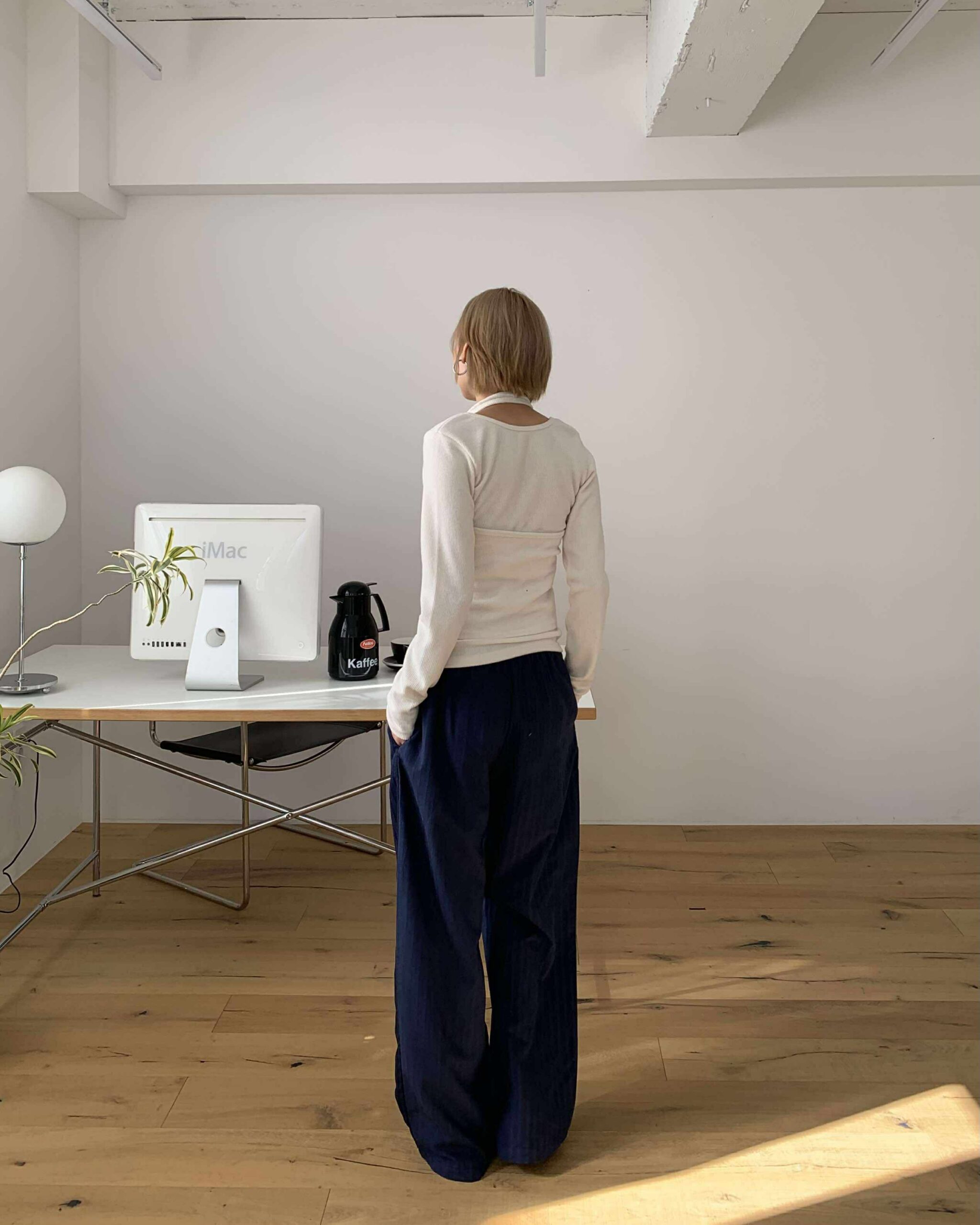 歐膩磨毛繞頸疊穿set (白)