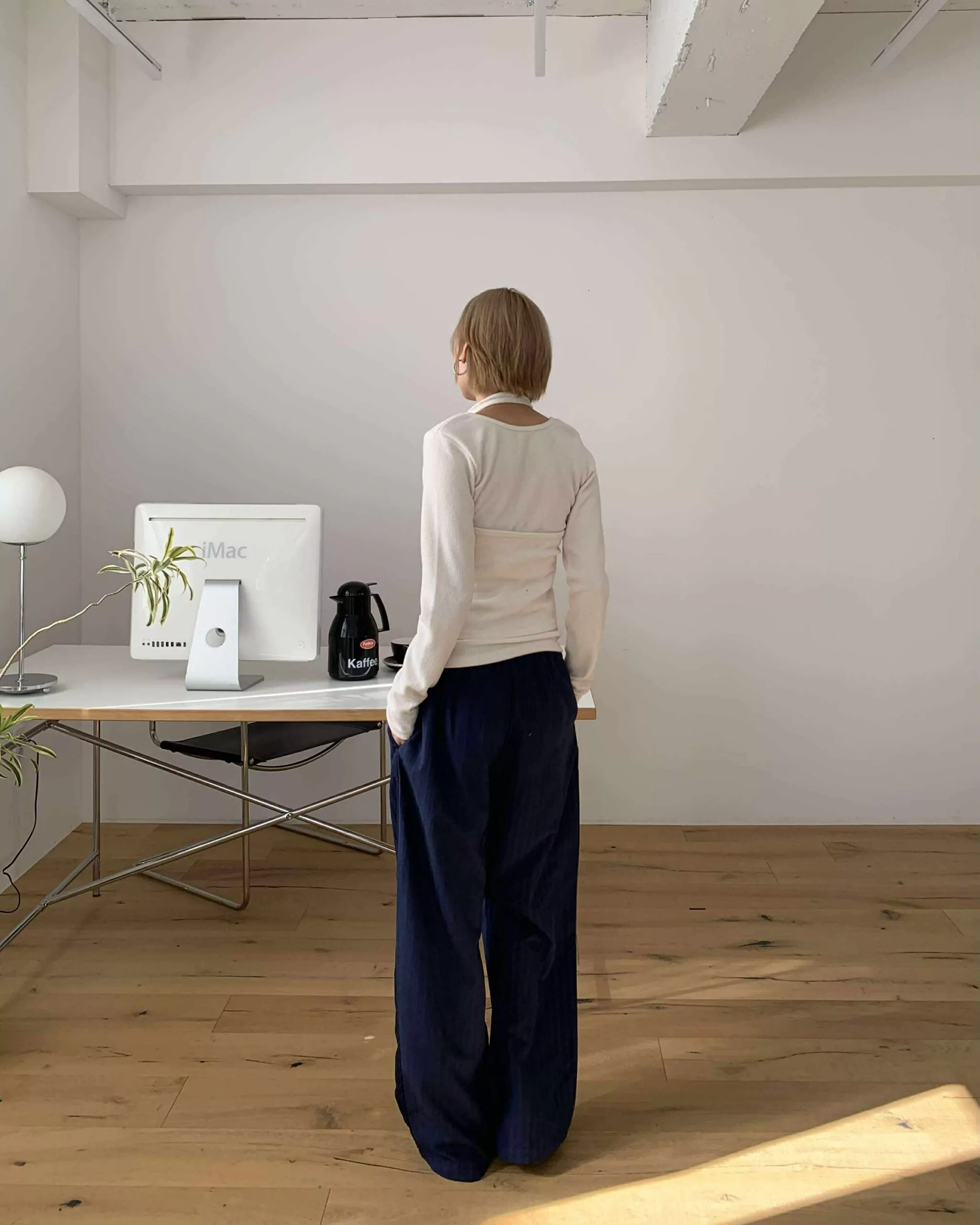 歐膩磨毛繞頸疊穿set (白)